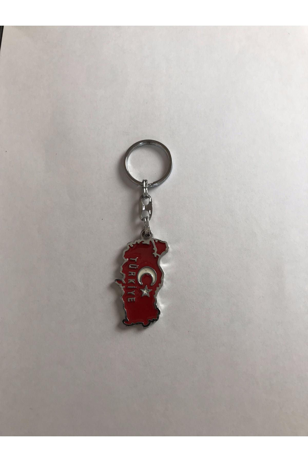 BDTekstil BD TEKSTİL Türkiye Haritası Tasarım Kırmızı Renkli Anahtarlık