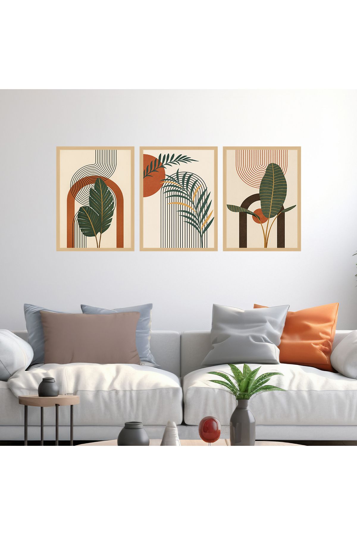 woodsia 3 Parça Ahşap MDF Çerçevesiz Tablo Seti MDFTH343