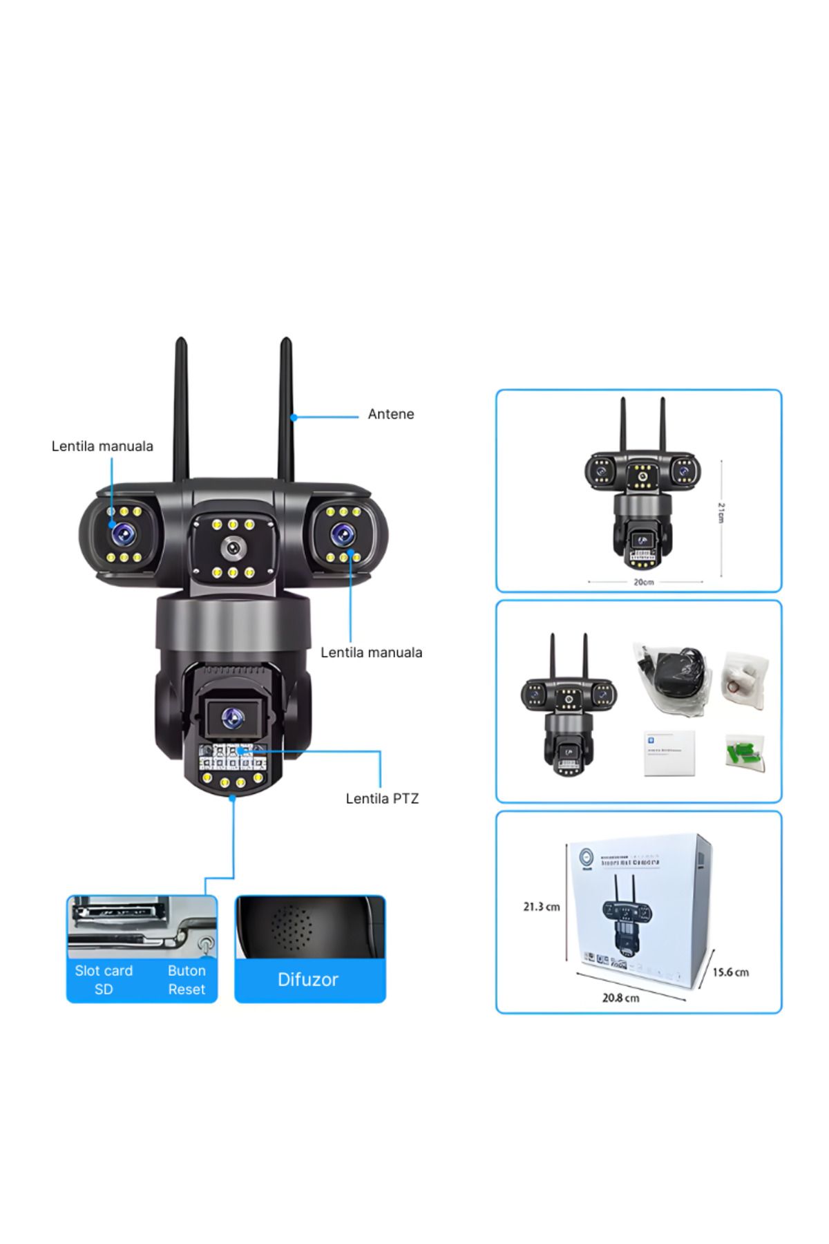 MaGeCa-Surveillance Camera, Wifi, 6mp Full Hd, 3 Simultaneously Monitored Areas, Motion Detection 9
