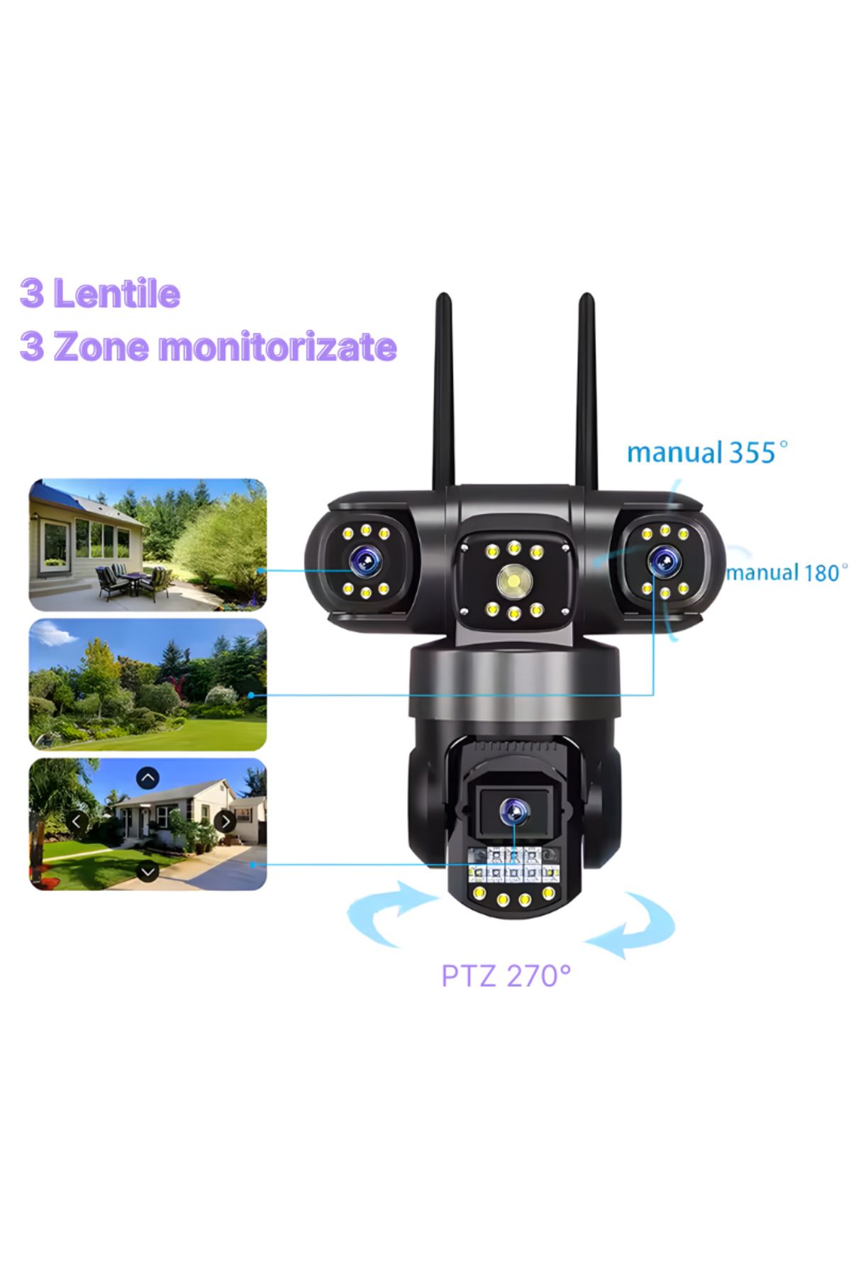 MaGeCa-Surveillance Camera, Wifi, 6mp Full Hd, 3 Simultaneously Monitored Areas, Motion Detection 7