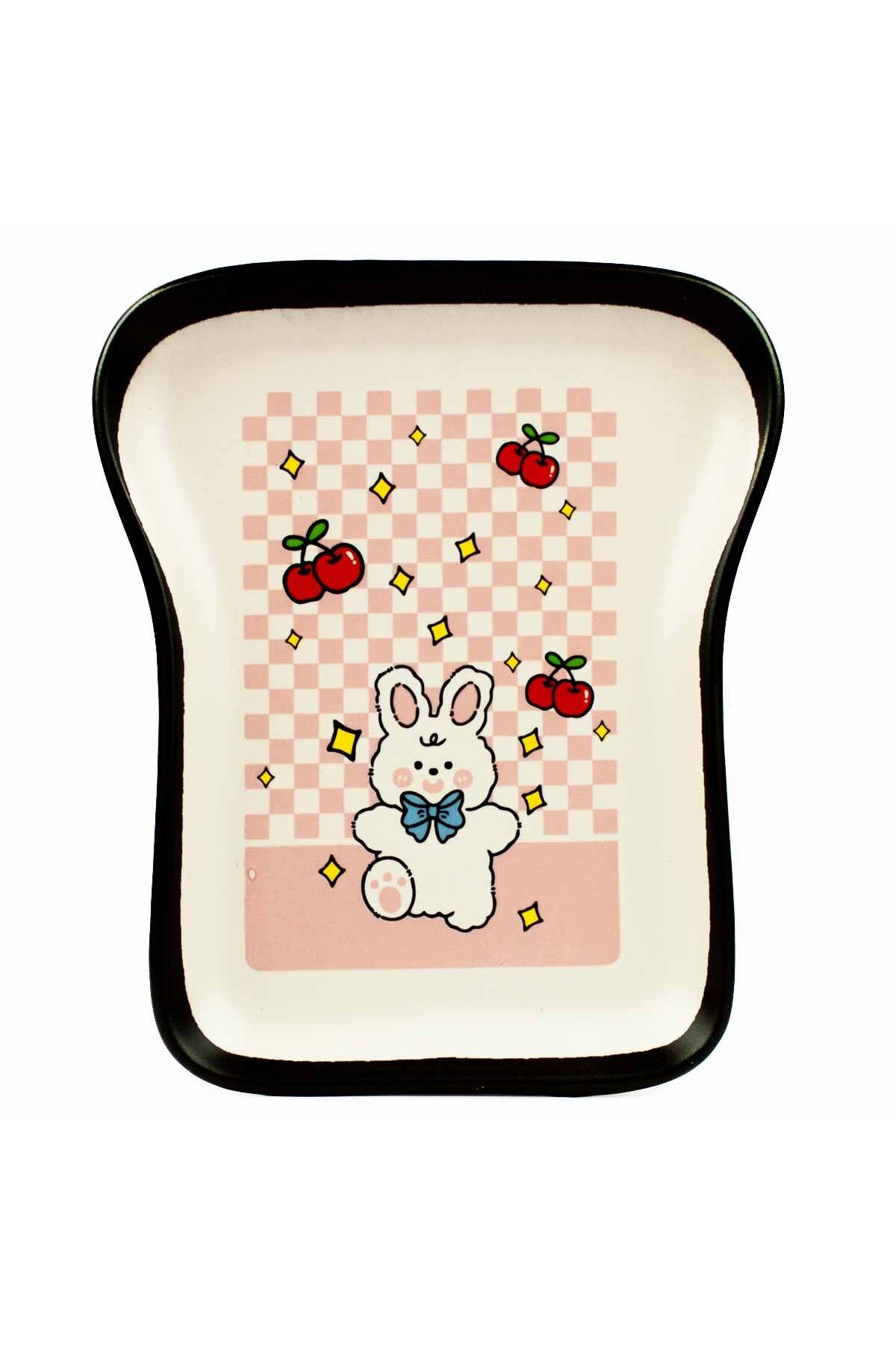 PALTO TASARIM Kawaii Tavşan Tasarım Tost Tabağı - Kahvaltı Sunum Tabağı