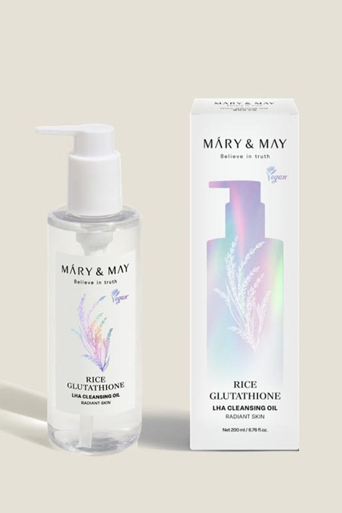 پاک کننده صورت برنج گلوتاتیون LHA تمیز روغن 200 میل Mary & May