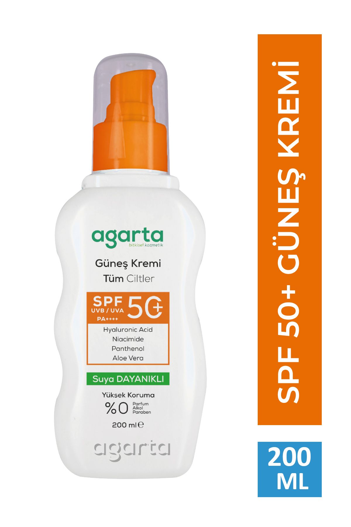 Agarta Yüksek Koruma SPF 50+ Yüz Vücut Güneş Koruyucu Yetişkin 200 ml
