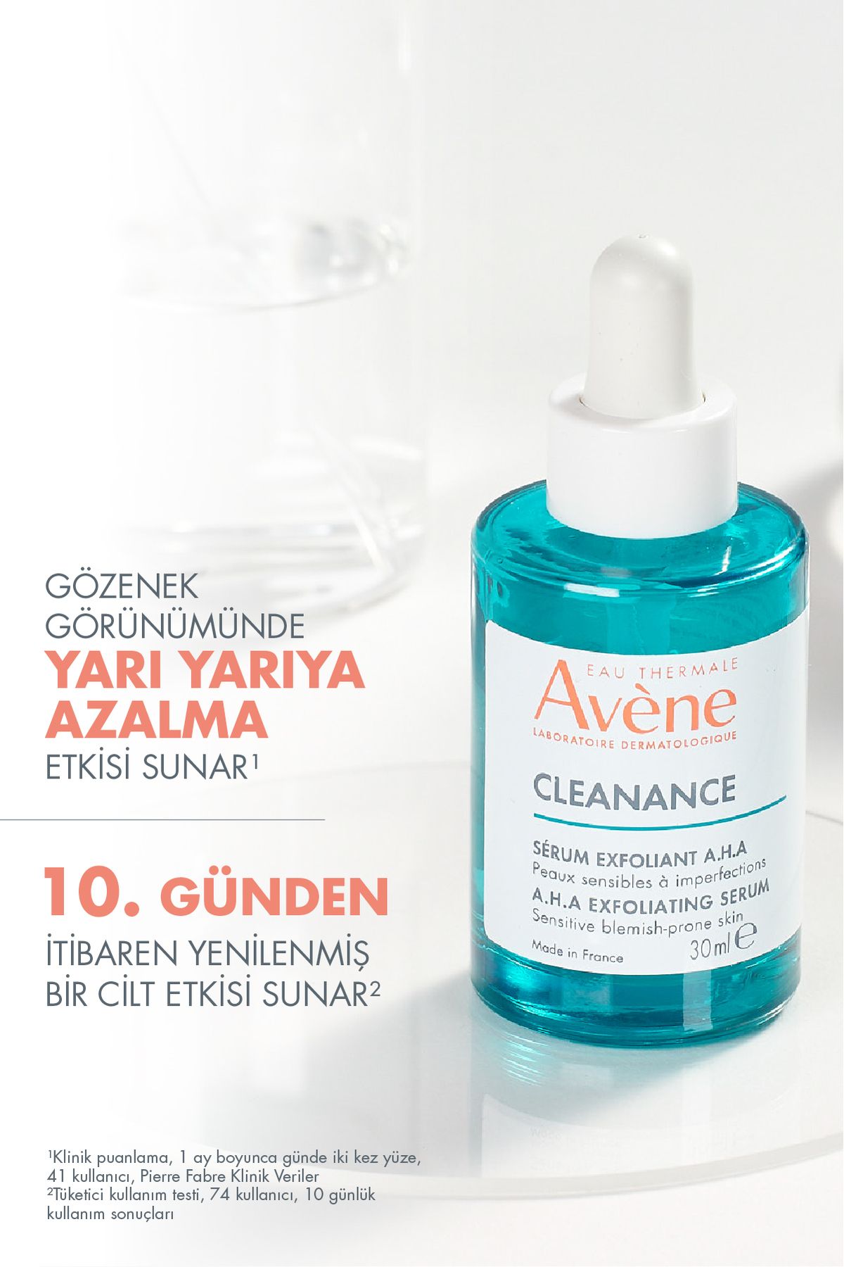 ست مراقبت پوست پاکسازی AHA سرم 30ML + SPF 50 کرم آفتاب میل آکنه و روغنی Avene