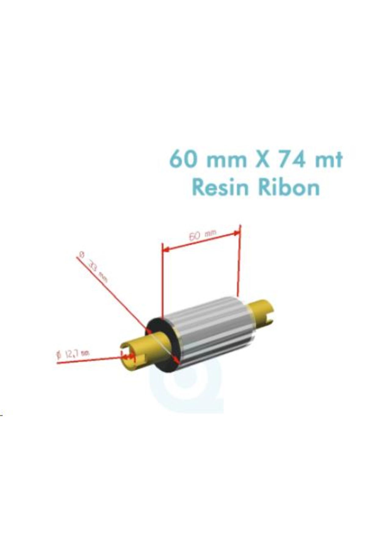PLUSCOPY ''Ribbon'' WX-10FBK (Standart Wax) **60mm x 74m** 1/2 inç Outside Orta Sarım