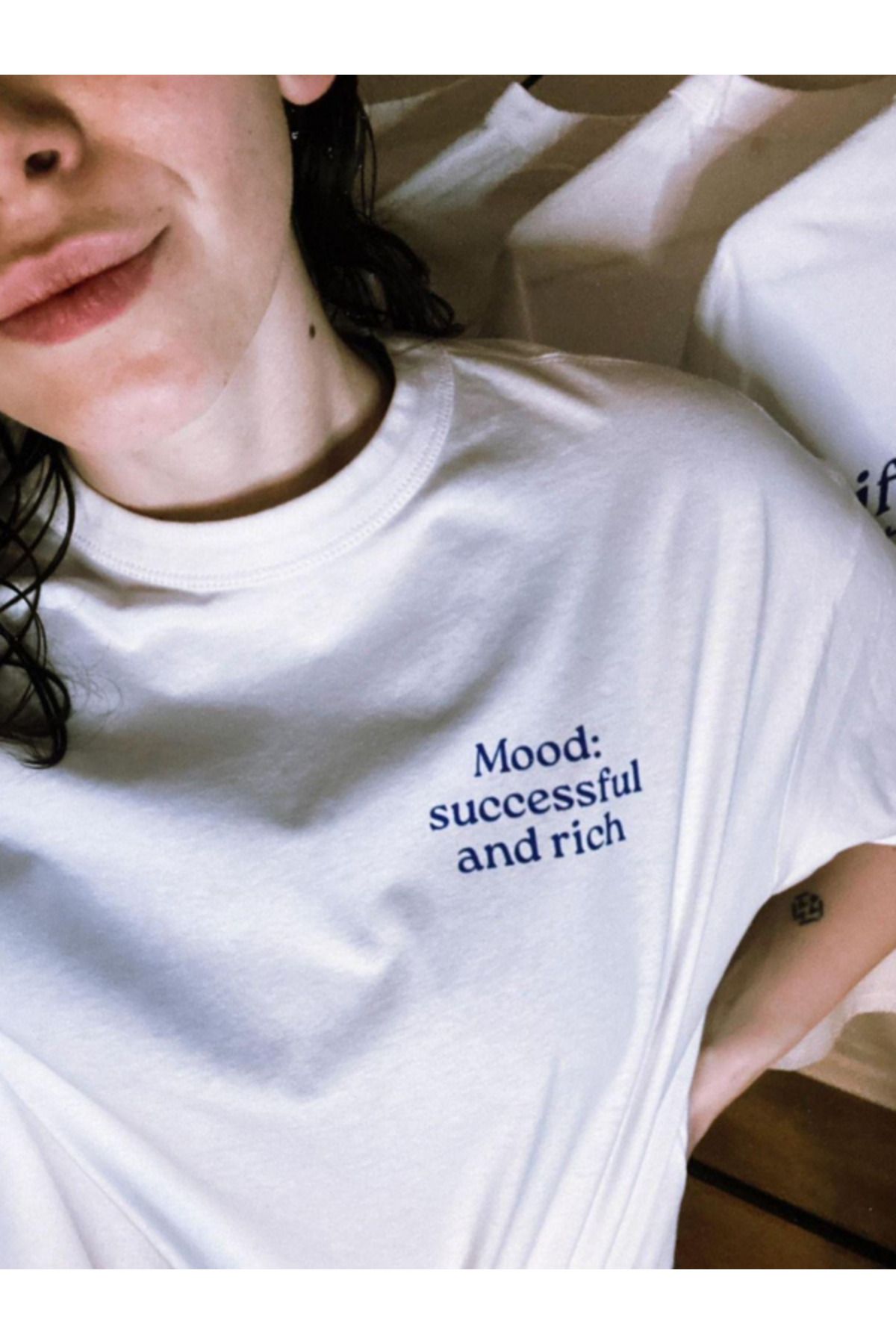 DEEFWEAR DREICH MOOD BASKILI BEYAZ TSHIRT