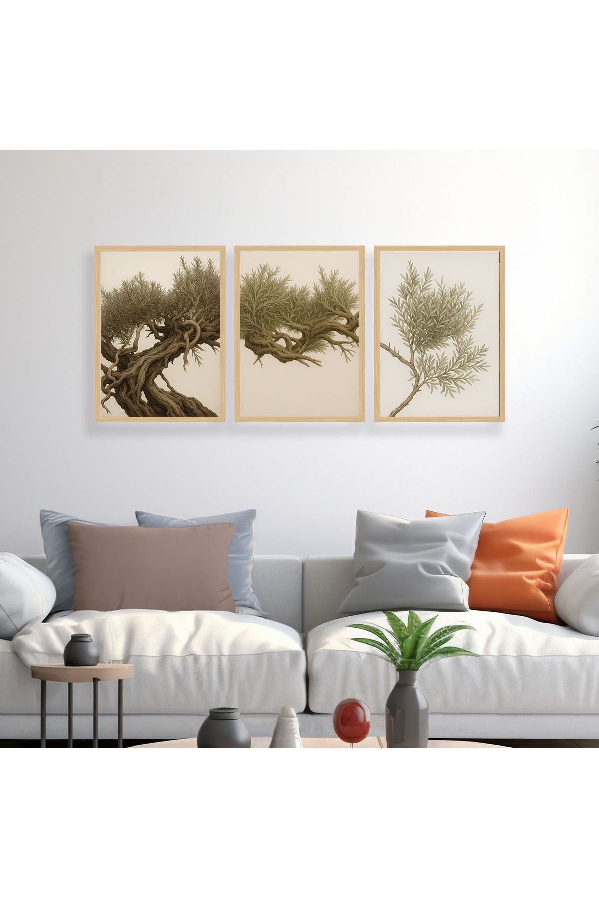 woodsia 3 Parça Ahşap MDF Çerçevesiz Tablo Seti MDFTH328