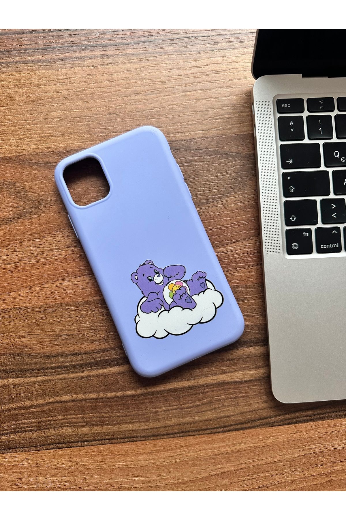 Mobildizayn iPhone 12 Uyumlu Bulutlu Ayıcık Desenli Telefon Kılıfı