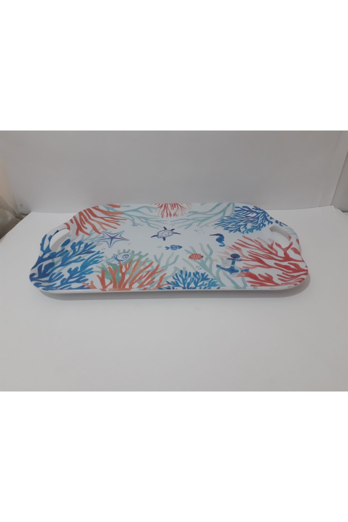 renkli çiçekler-Melamine Tea Tray 44X30 cm Melamine Tea Tray with Handles Serving Tray Presentation Tray 3