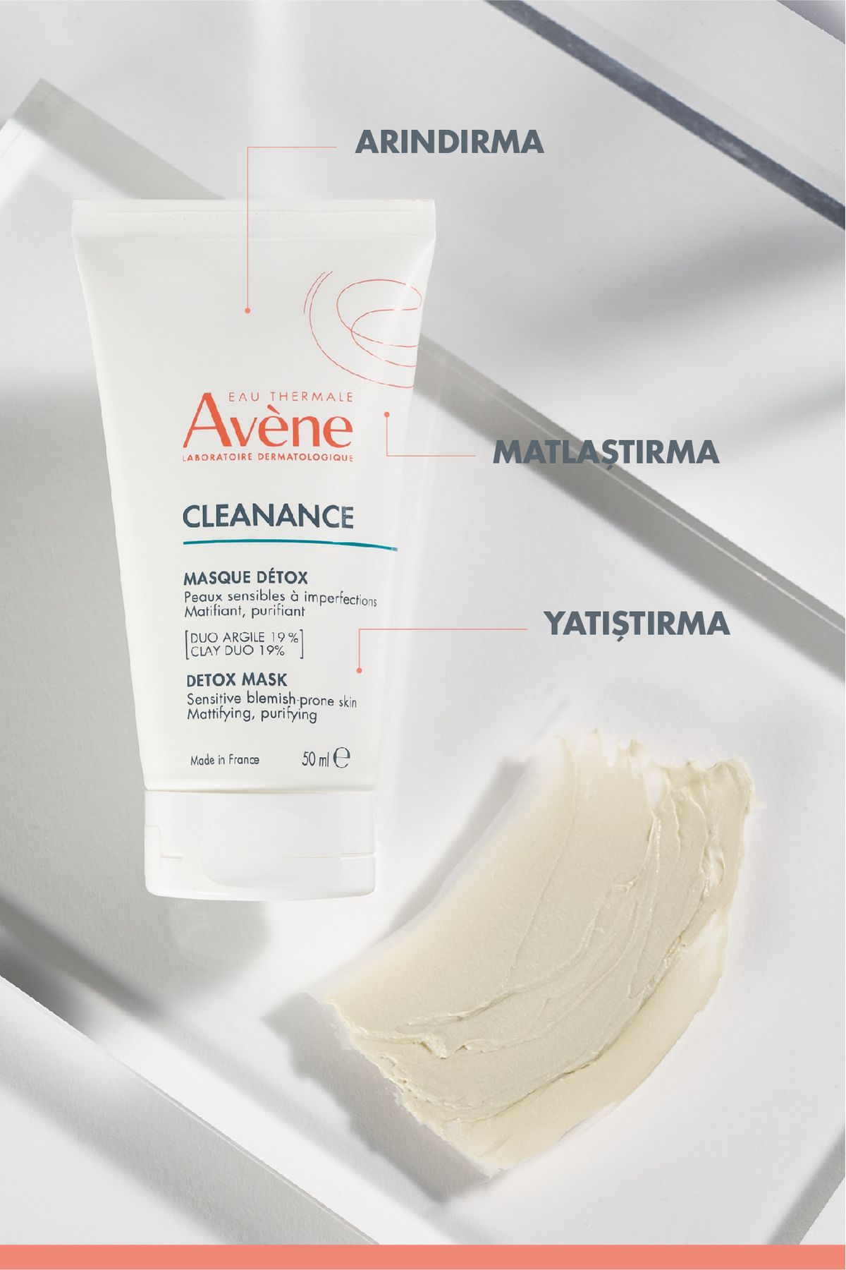ست مراقبت پوست پاکسازی ماسک رس 50 میل + AHA سرم 30 و در برابر نقص قرار می گیرد Avene