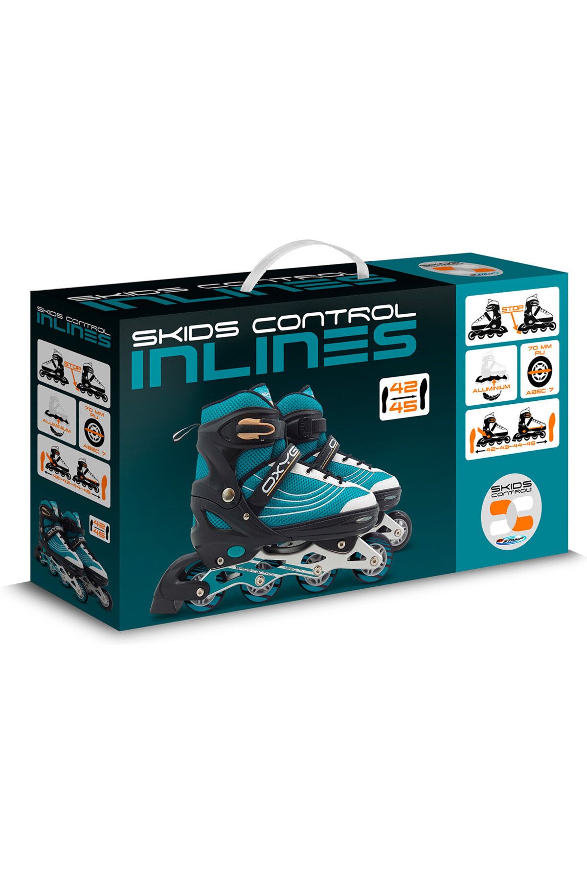 Homio-Role reglabile, multicolor, Abec 7, greutate maxima 100 kg, marimea 38-41, Skids Control Oxygen 4