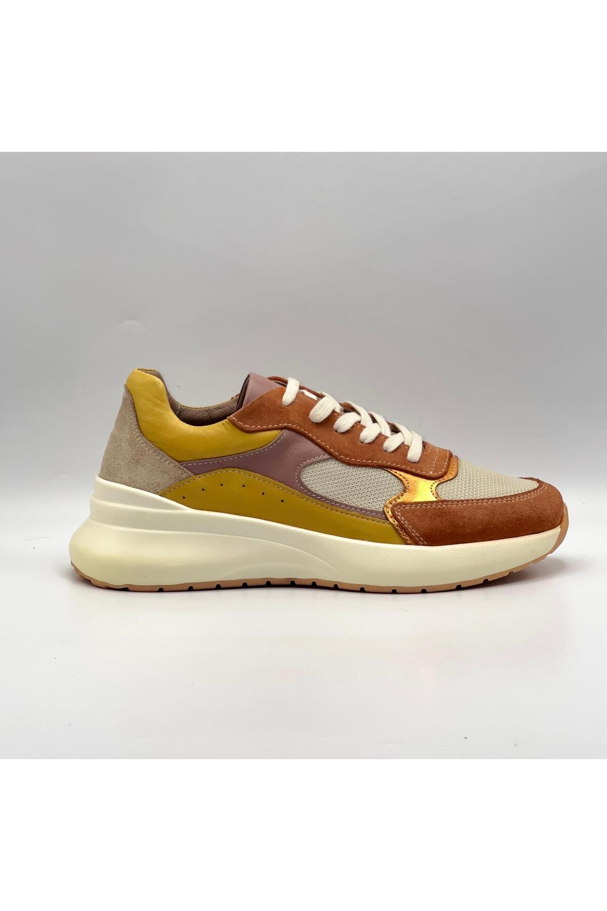 Ametist Comfy Bronz Deri Kadın Spor Ayakkabı – Ametist Exclusive