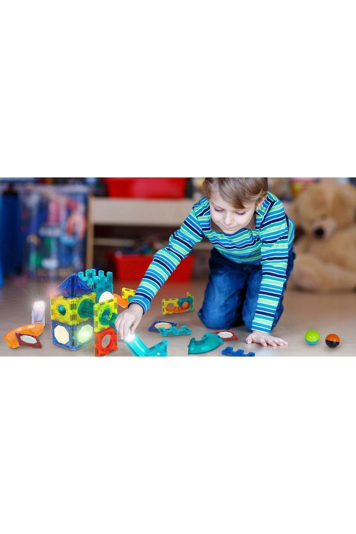 ideal STORE-idealStore LightMAG Magnetic Building Blocks Set with Light, 75 elements 3