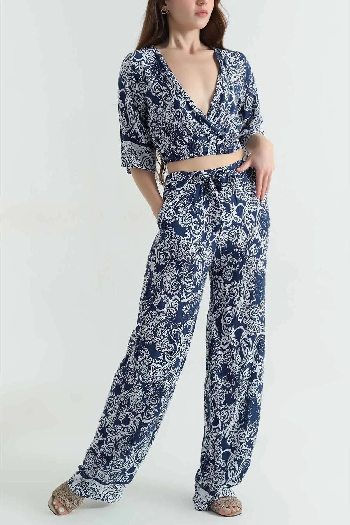 DFL Etnik Crop Pantolon Takım
