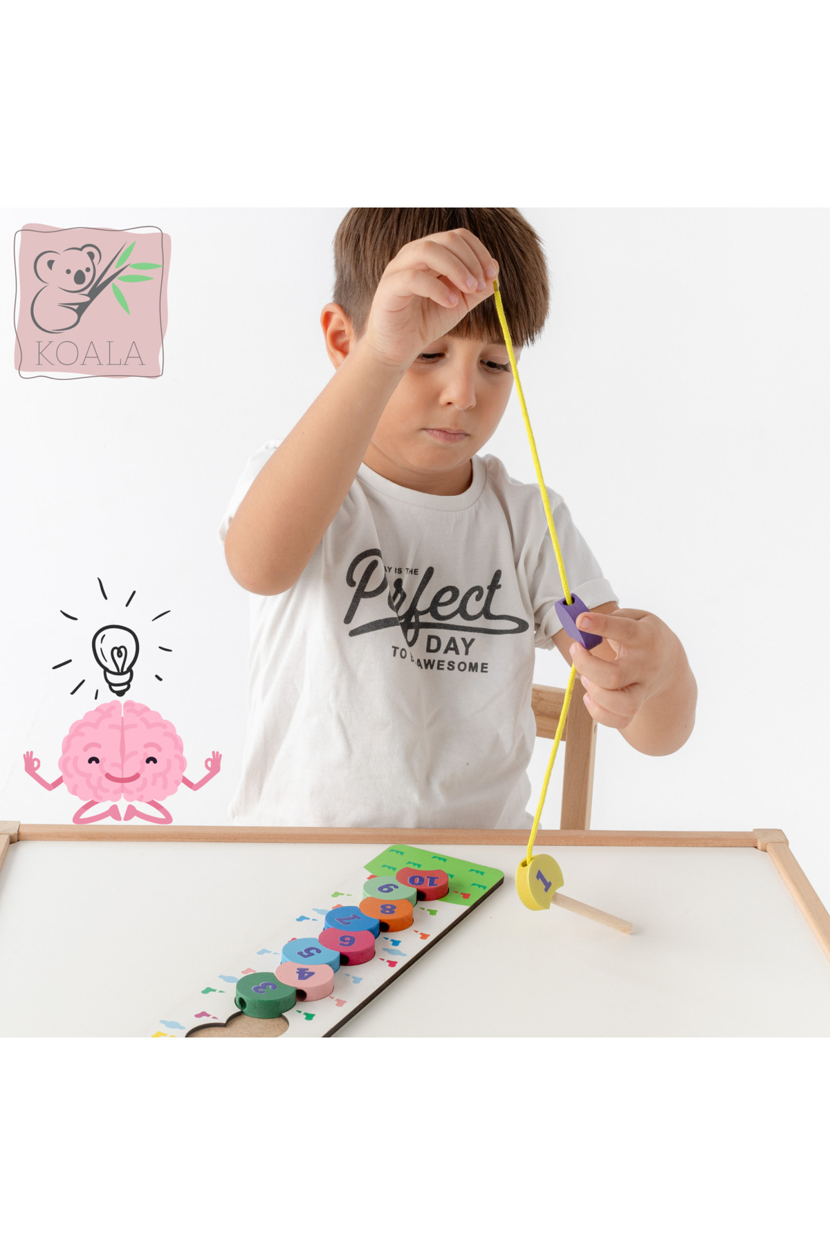 بازی آموزشی نخ‌کشی کرم چوبی – اعداد رنگارنگ