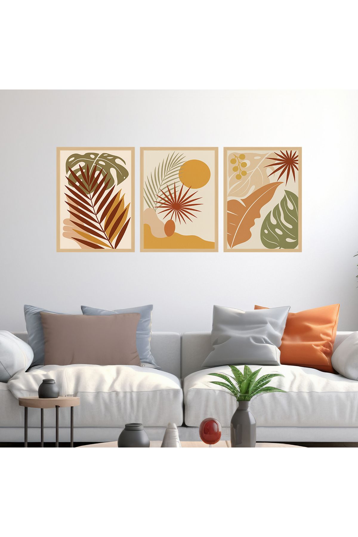 woodsia 3 Parça Ahşap MDF Çerçevesiz Tablo Seti MDFTH350