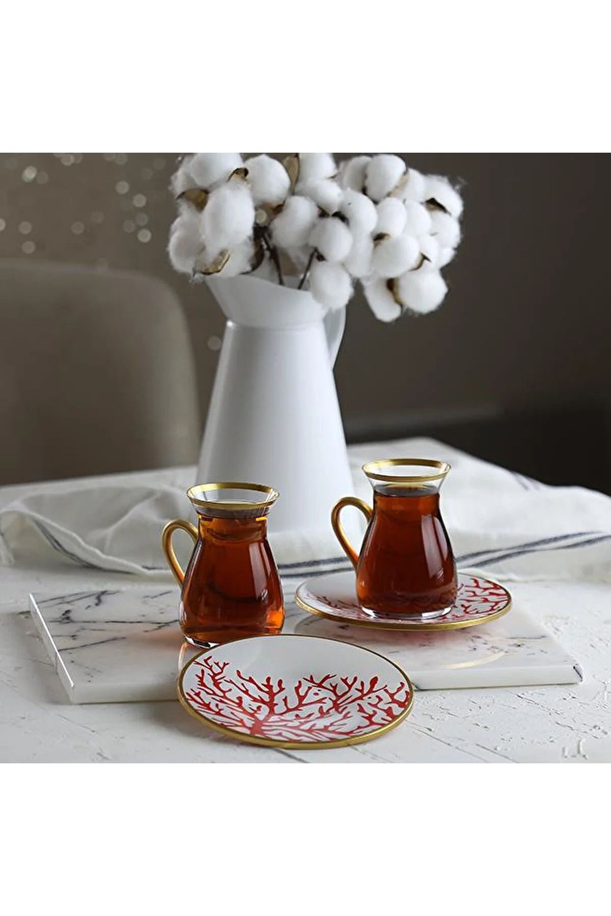 ASTERA Laura Mercan Kulplu 6'lı Çay Seti
