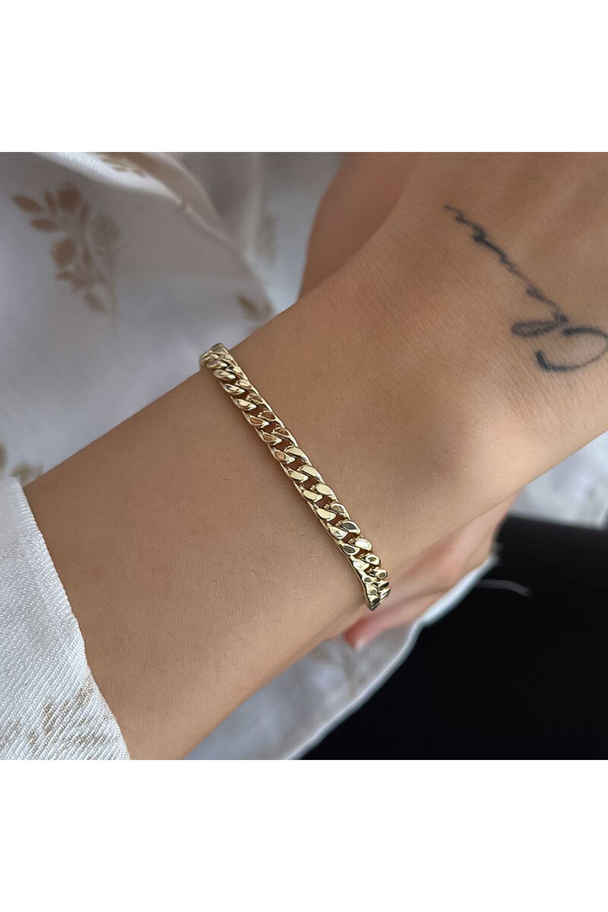 stainles steel Gold Unısex Çelik Cadena Bileklik