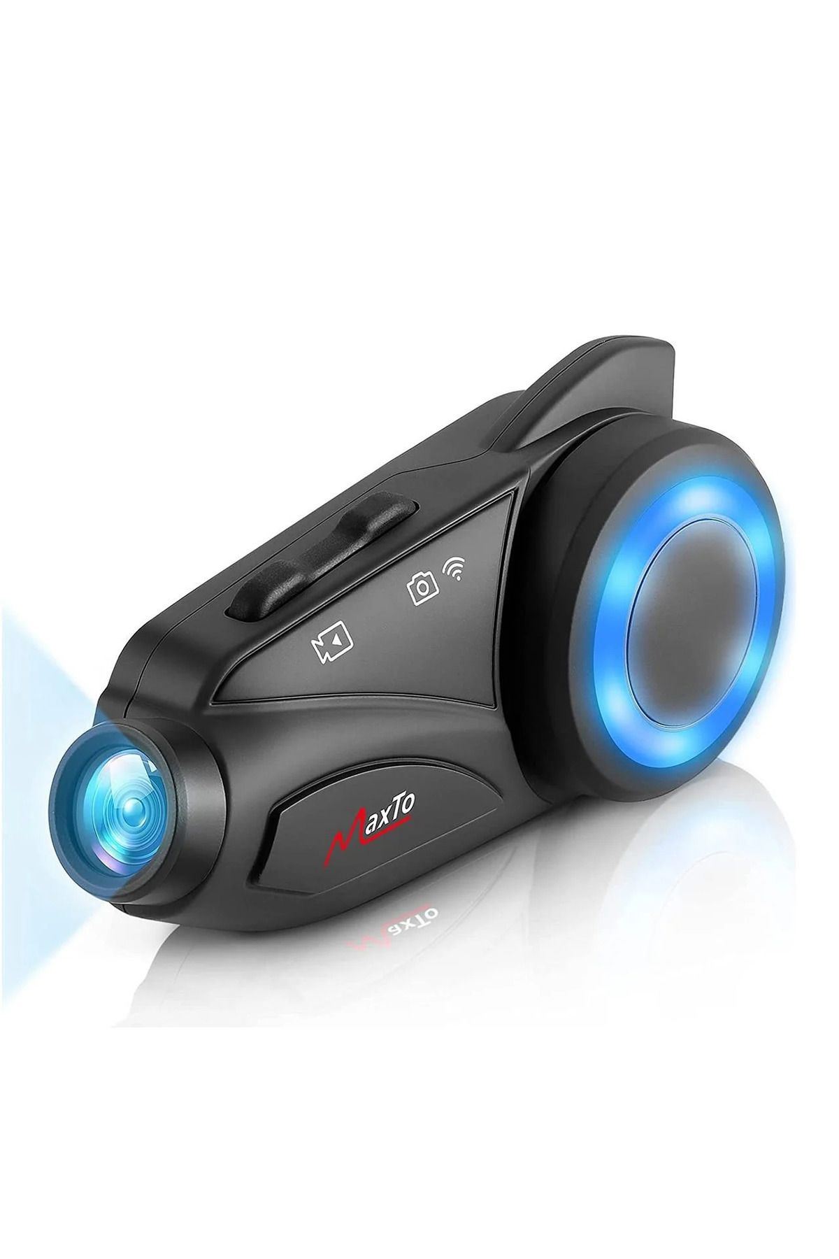 GÜMRÜK BEY MAXTO M3 Kask İçin Mikrofonlu Bluetooth kulaklık & 1080p HD Kayıt Cihazı 2'si 1 Arada Kask İntercomu