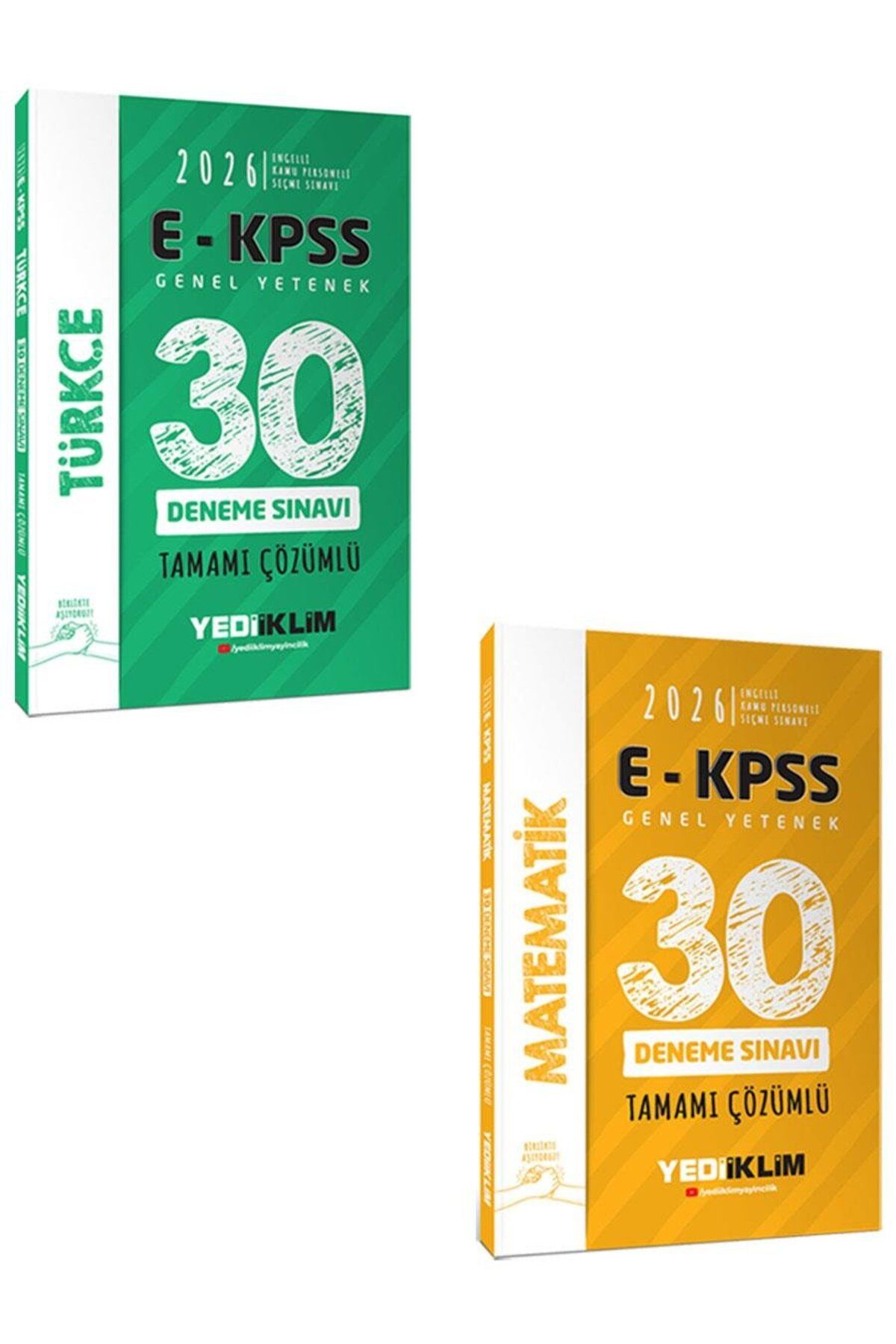 Yediiklim Yayınları 2026 EKPSS Tüm Adaylar İçin Genel Yetenek Tamamı Çözümlü 30 Deneme Sınavı Seti 2 li