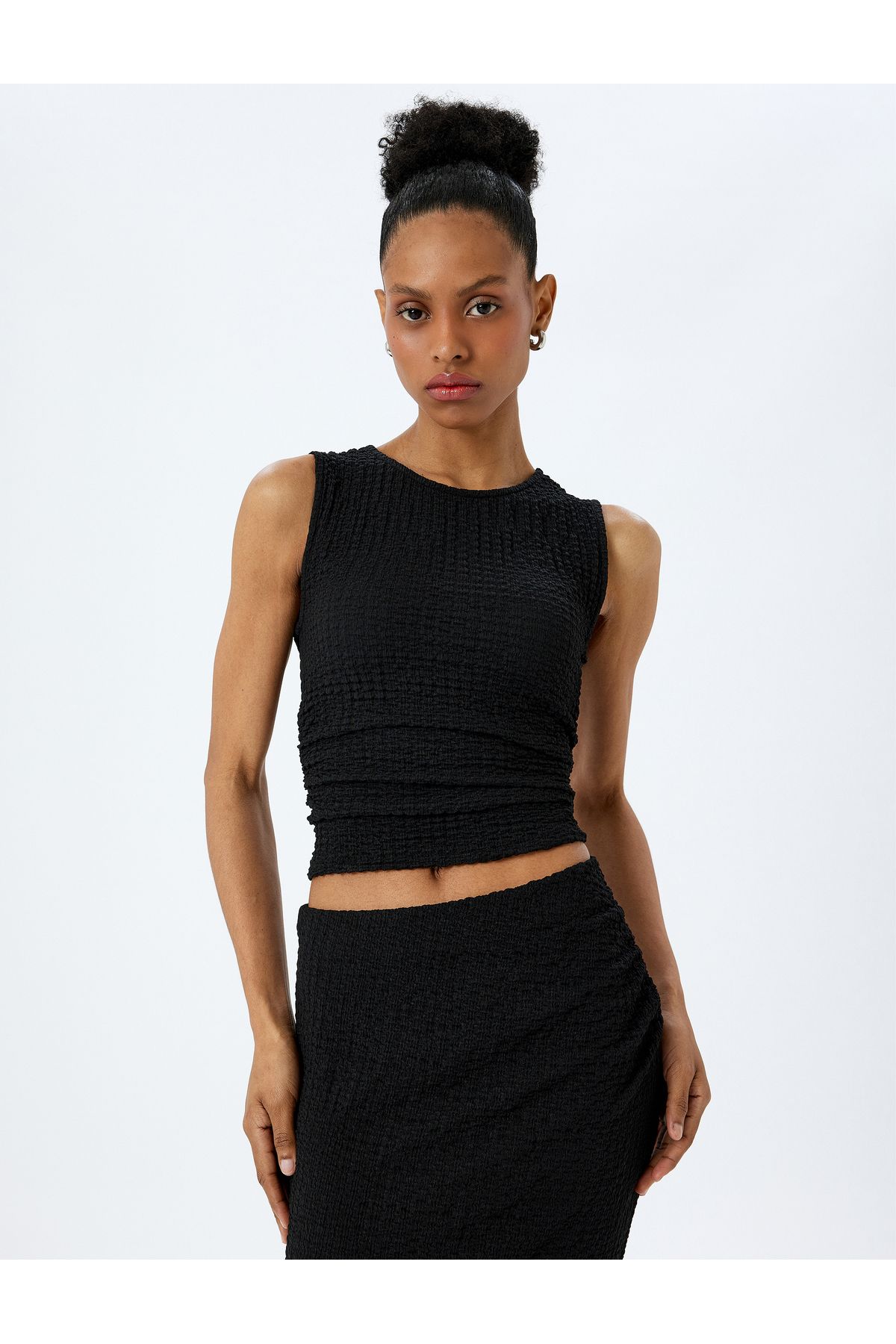 Koton-Black Sleeveless Blouse For Women 3