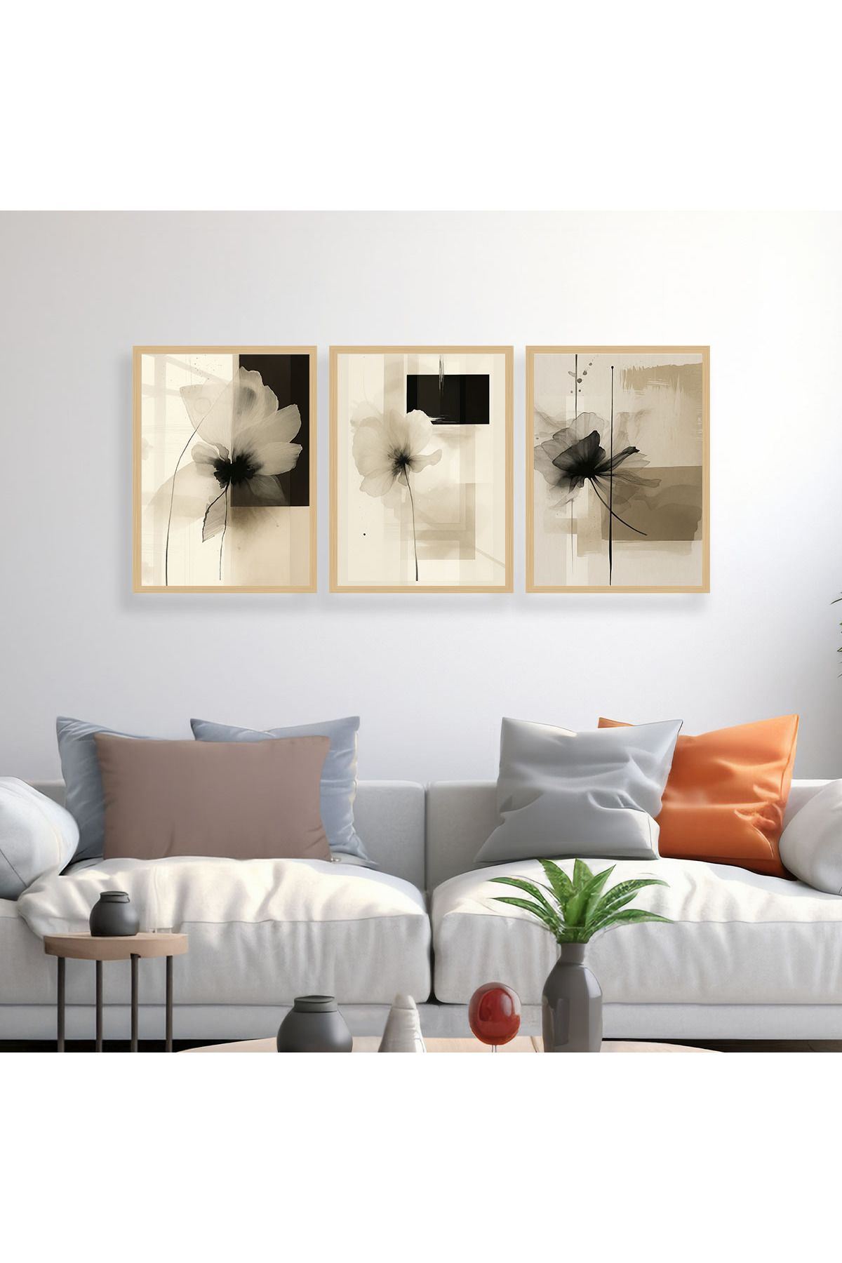 woodsia 3 Parça Ahşap MDF Çerçevesiz Tablo Seti MDFTH312
