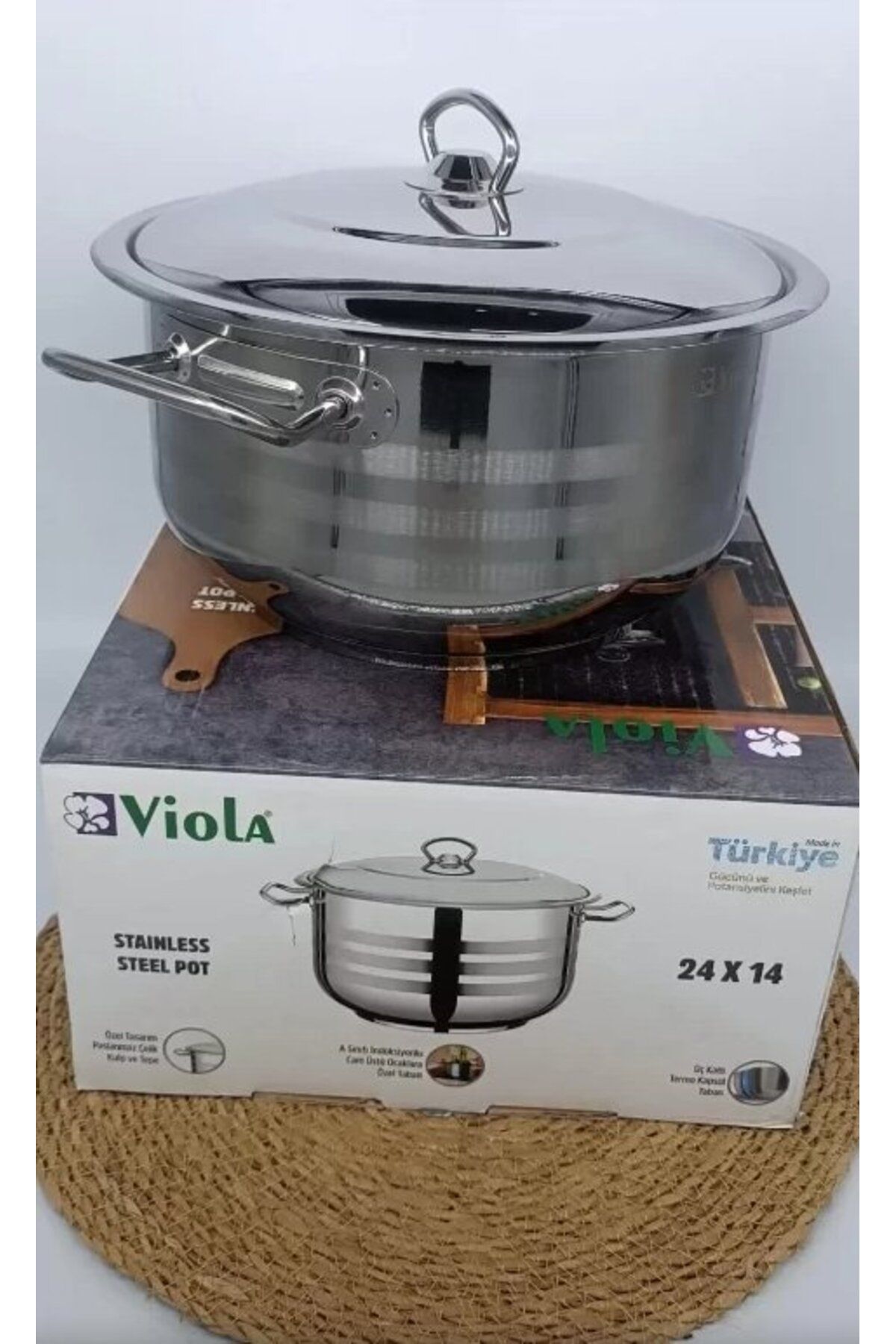 Viola TENCERE DERİN ÇELİK 20X12 CM
