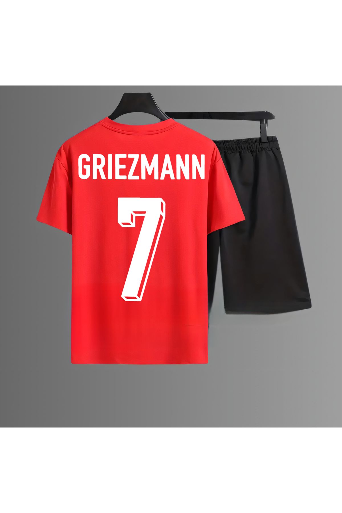 Biy Store Antoine Griezmann forma sırt futbol baskılı unisex kısa kollu tişört t-shirt şort takımı