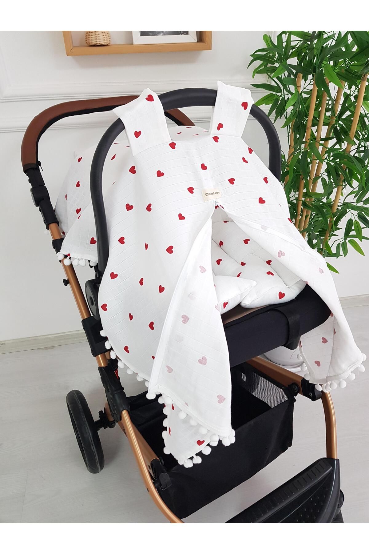 ilkimbebe Kalpli Müslin Fermuarlı Puset Örtüsü ve Minderi