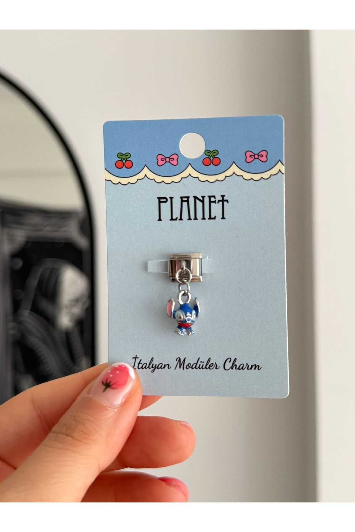 Planet Butik Stitch Sallantılı Kartlı İtalyan Charm