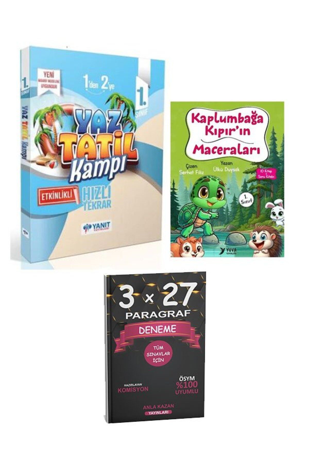 Anla Kazan Yayınları Yanıt Yayınları 1. Sınıf Yaz Tatil Kamp Kitabı+Yuva Yayınları 1. Sınıf Kaplumbağa Kıpır In Macerala