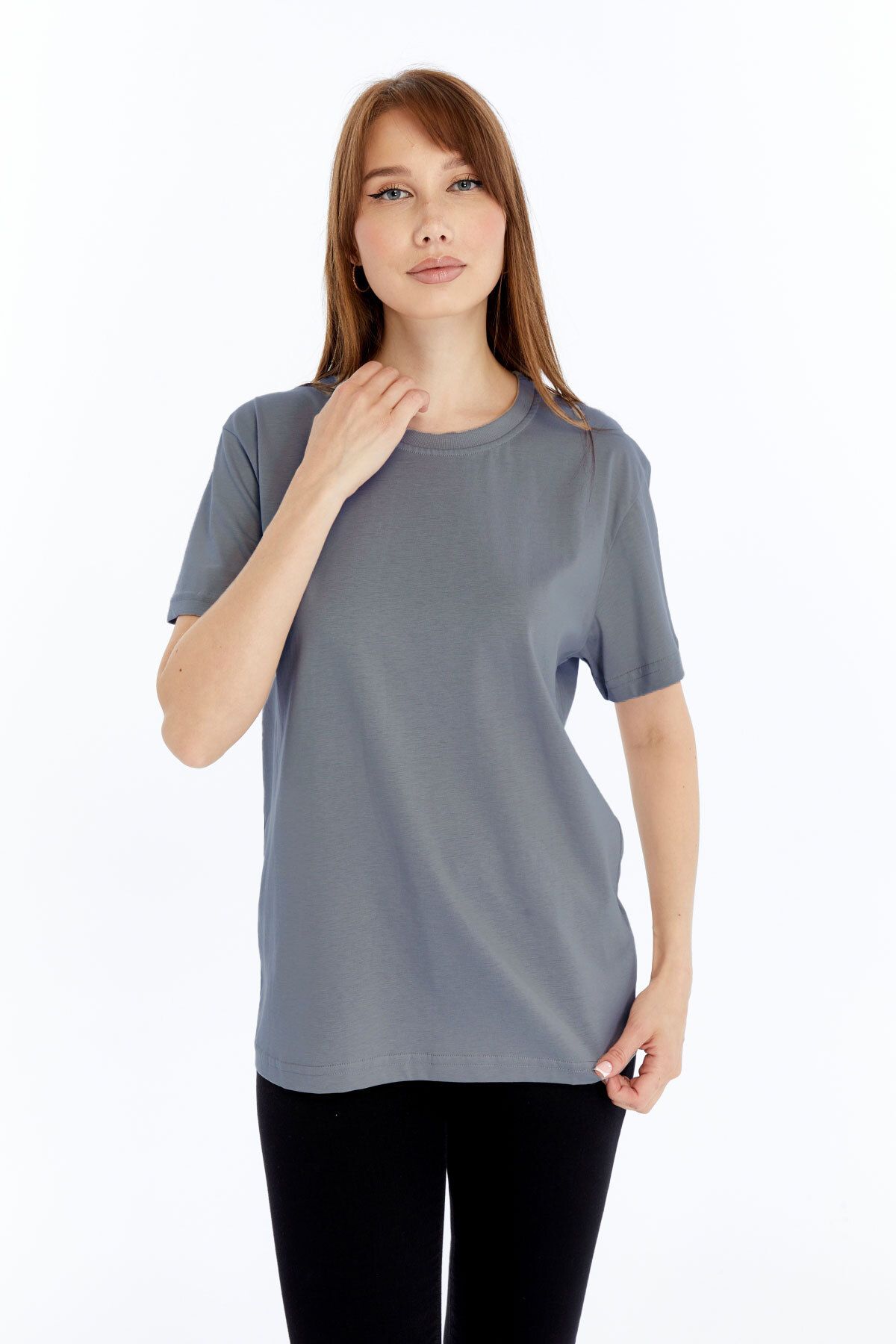 OXVİN Kadın Tişört Pamuk Ve Modal Karışımlı T-Shirt