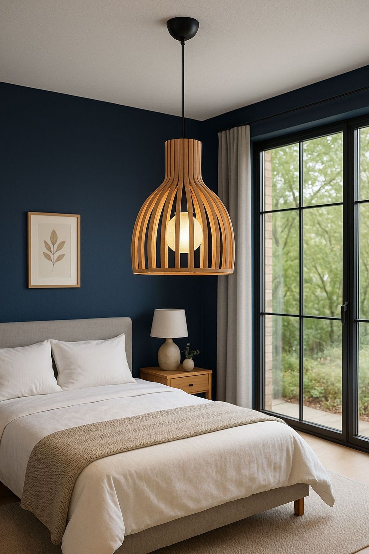 Onouqo Portofino Yuvarlak Modern Klasik Rustik Retro Vintage Naturel Dekoratif Ahşap Çıtalı Sarkıt Avize