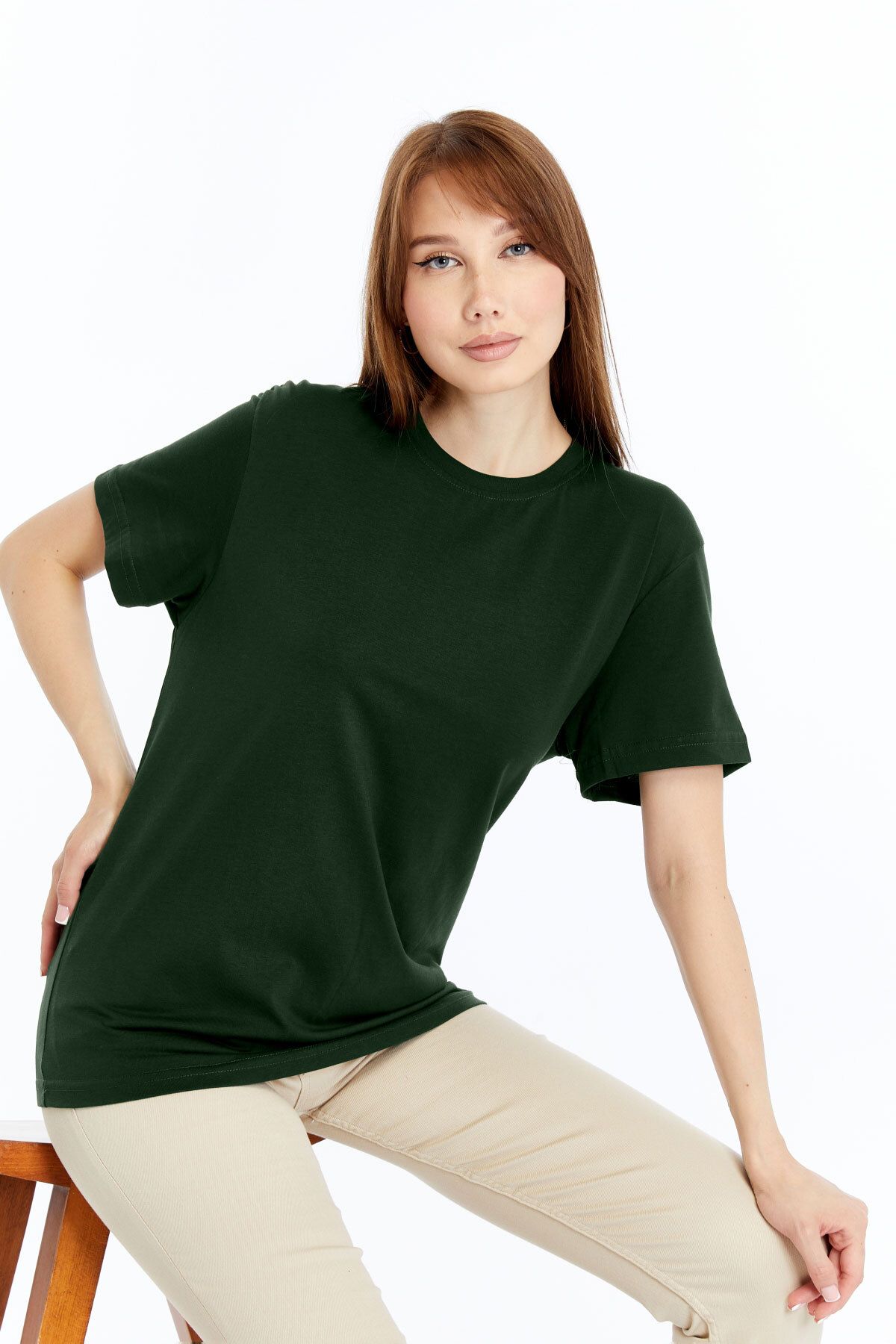OXVİN Kadın Tişört Pamuk Ve Modal Karışımlı T-Shirt