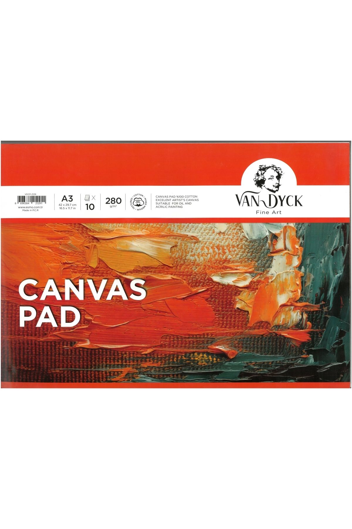Van Dyck VDCP-2129 CANVAS PAD / TUVAL BEZİ A3 280 GR. 10 YP