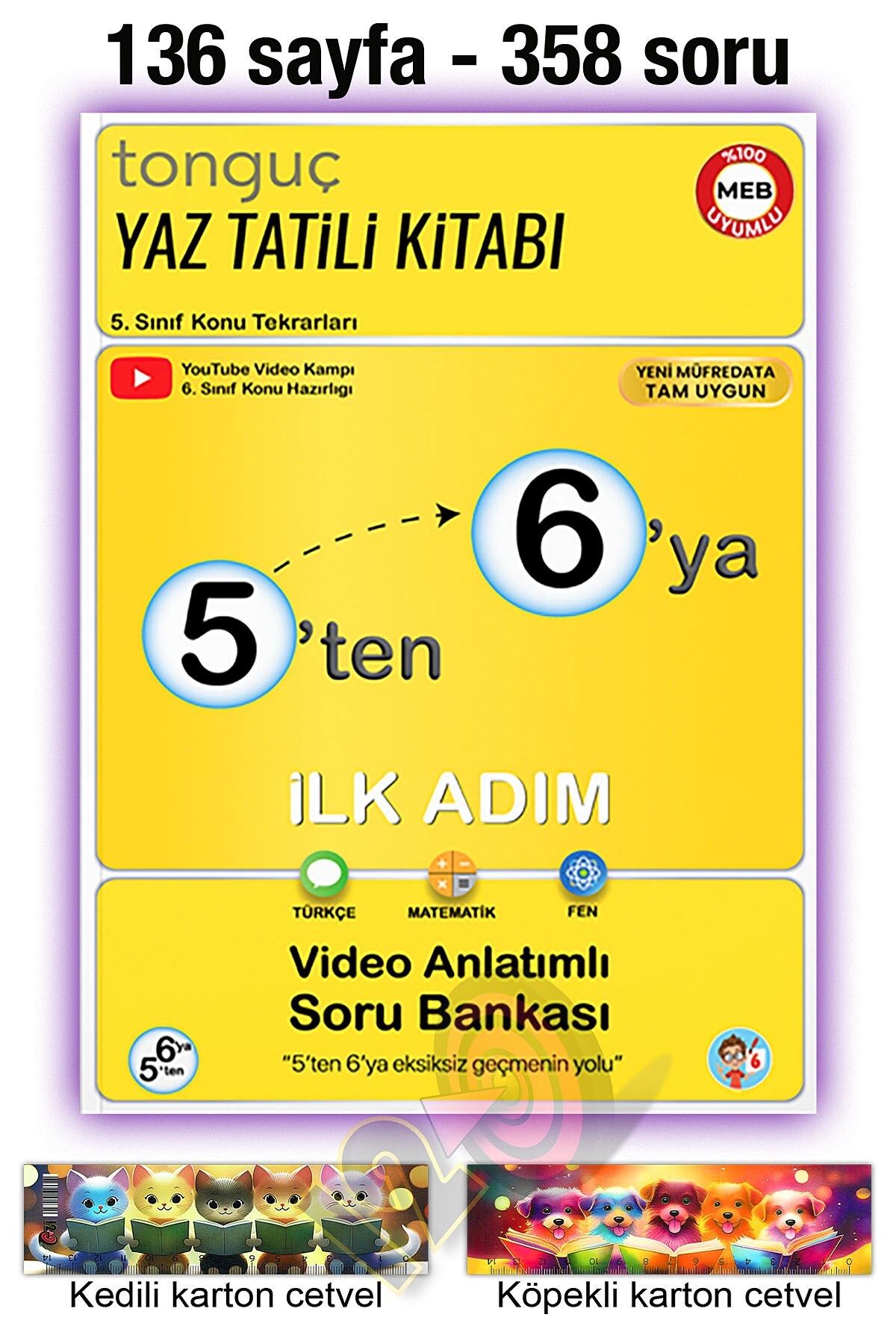 Tonguç Yayınları 5'ten 6'ya Hazırlık Kitabı 2025 5. Sınıftan 6. Sınıfa