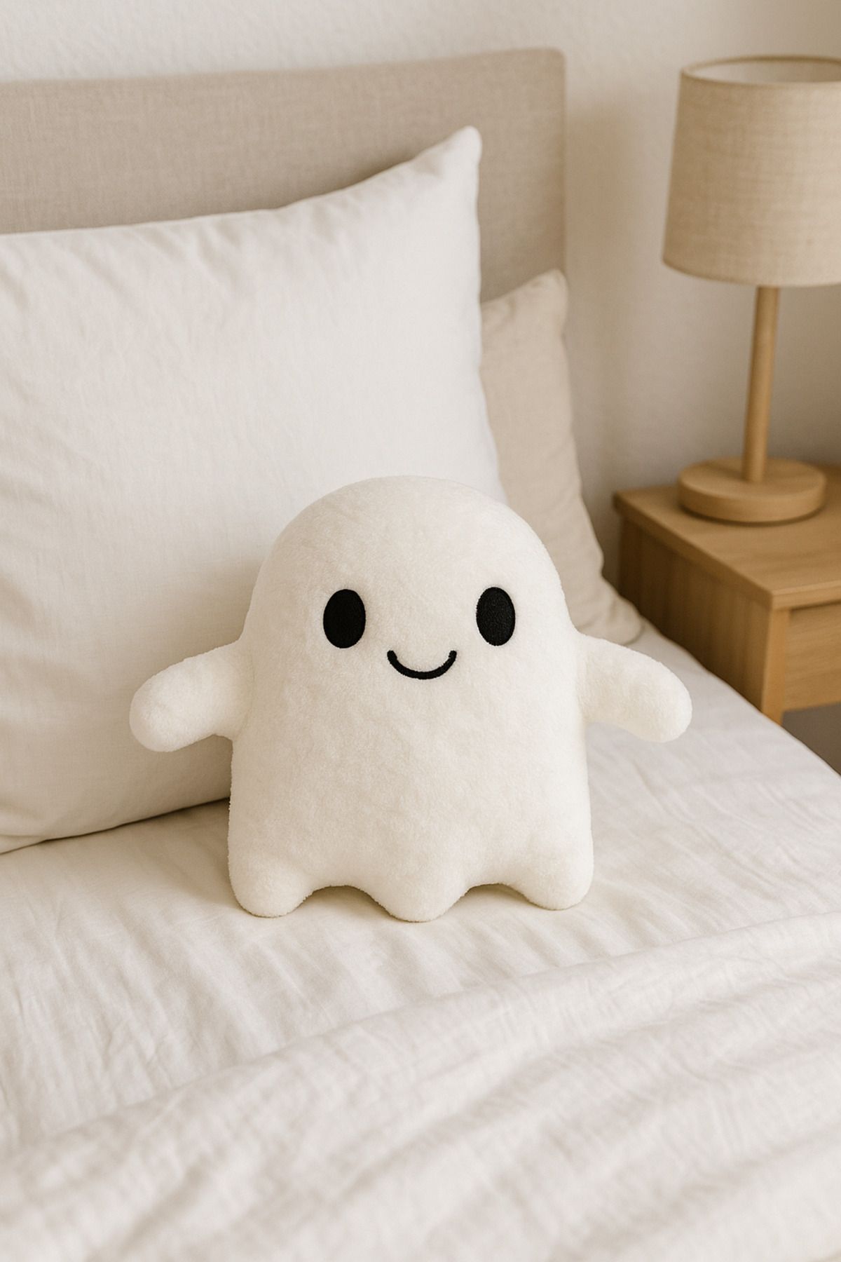 Plush Soft Hayalet Yastık, Peluş Oyuncak, Yerli Üretim - 28 Cm | Yumuşak Doku, Yıkanabilir