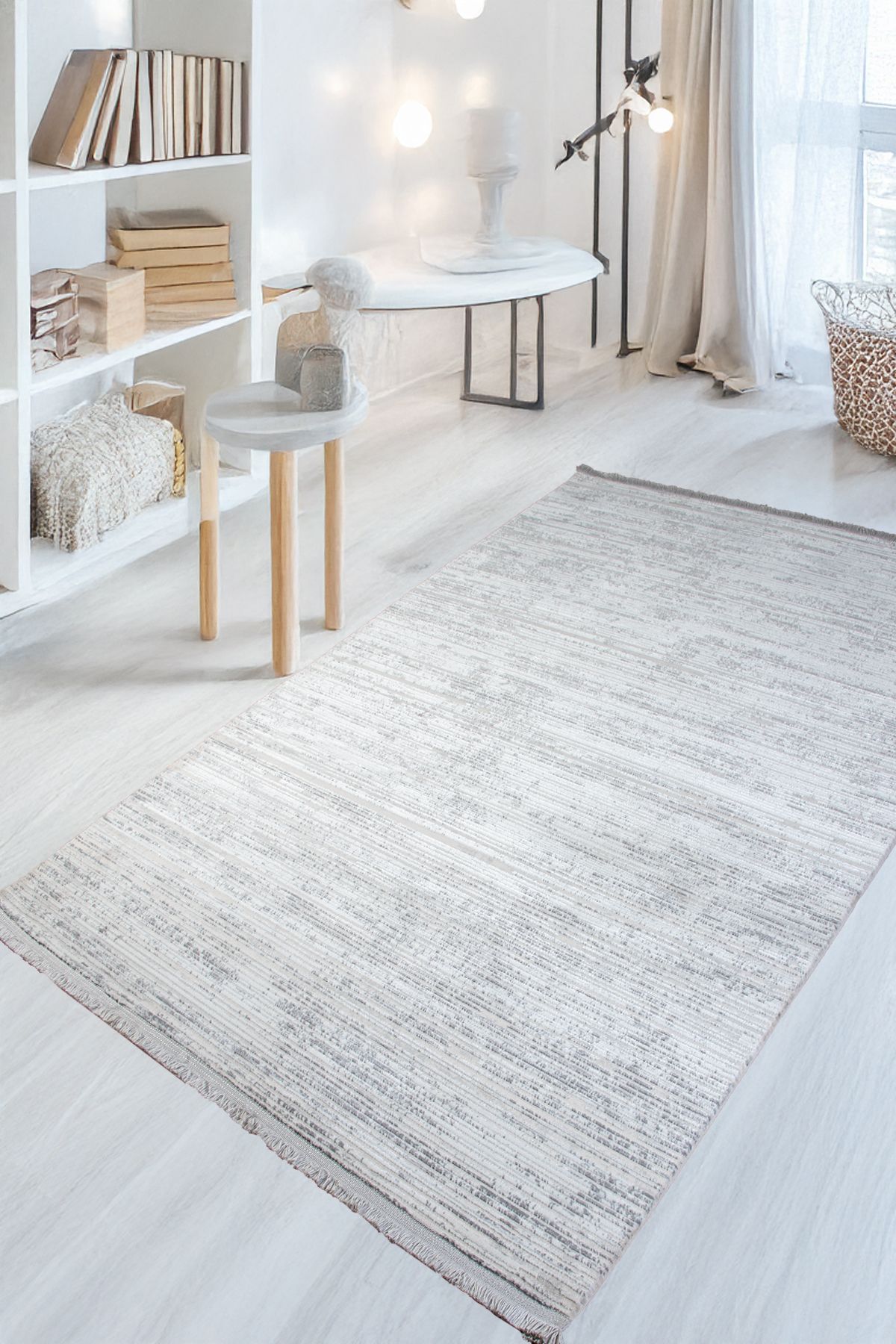 xxx Safir Gri Yumuşak Dokulu Halı Kilim Düz Saçaklı Salon Mutfak Koridor Yolluk Dokuma Makine