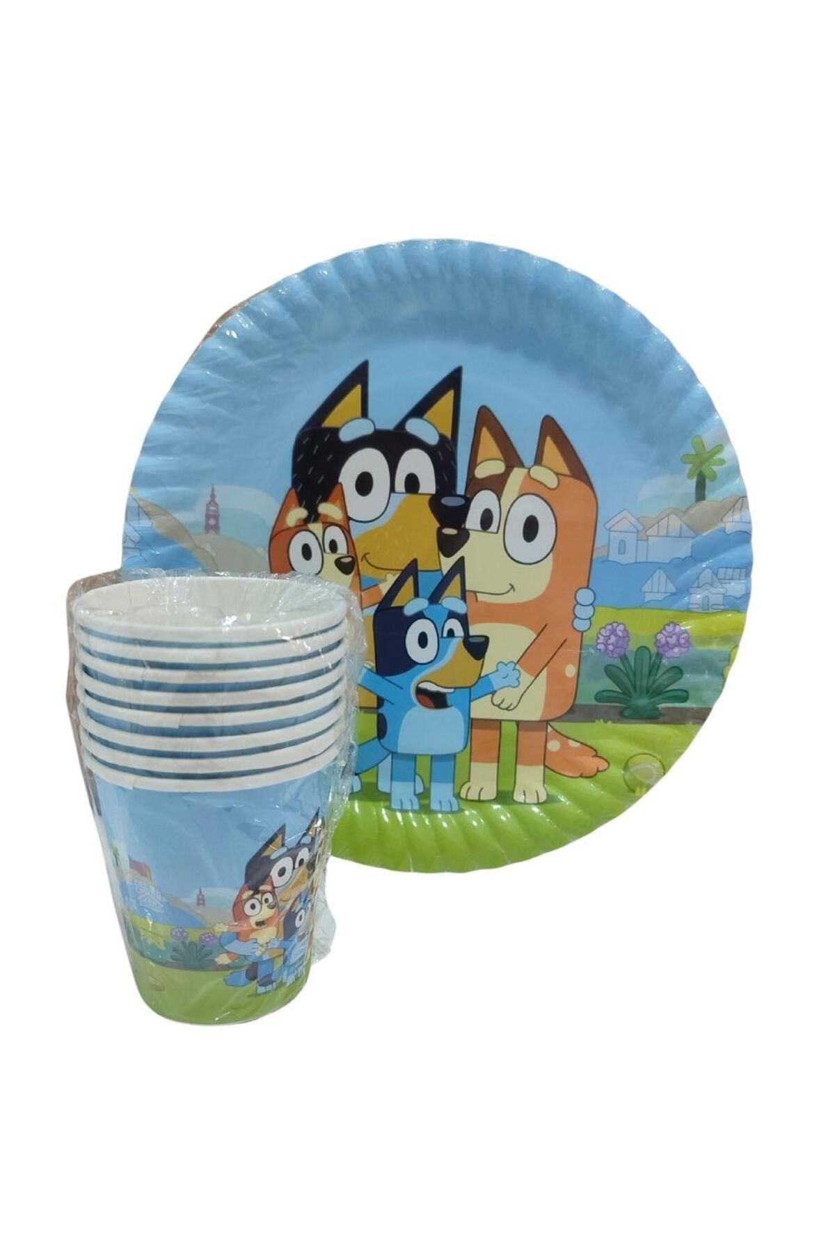 Kelebek Oyuncak Bluey Temalı Karton Tabak Bardak Seti - 8 Kişilik