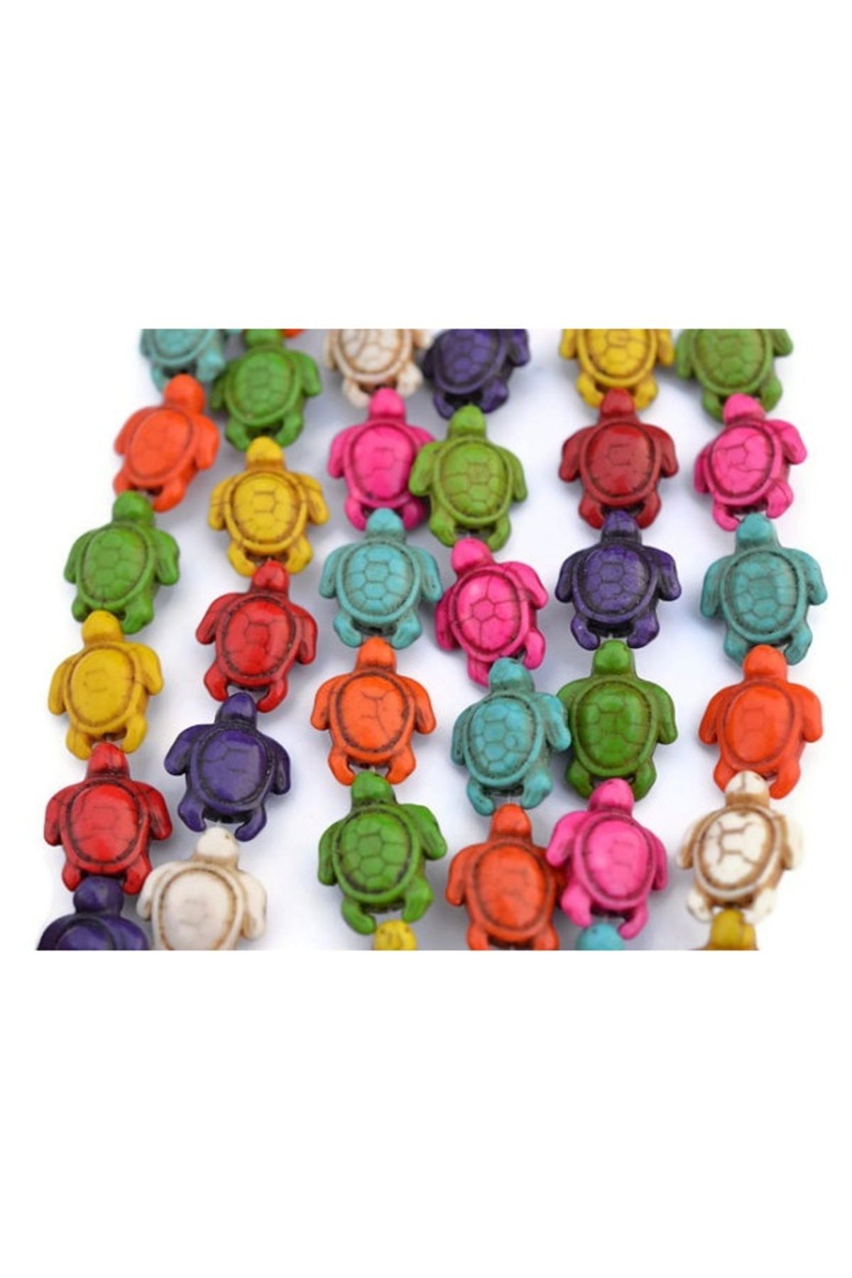 Ellanın Çarşısı Kaplumbağa Karışık Renk Boncuk Seramik 1 dizi 23 adet . Ölçüsü : 1,5 cm x 1.10 cm