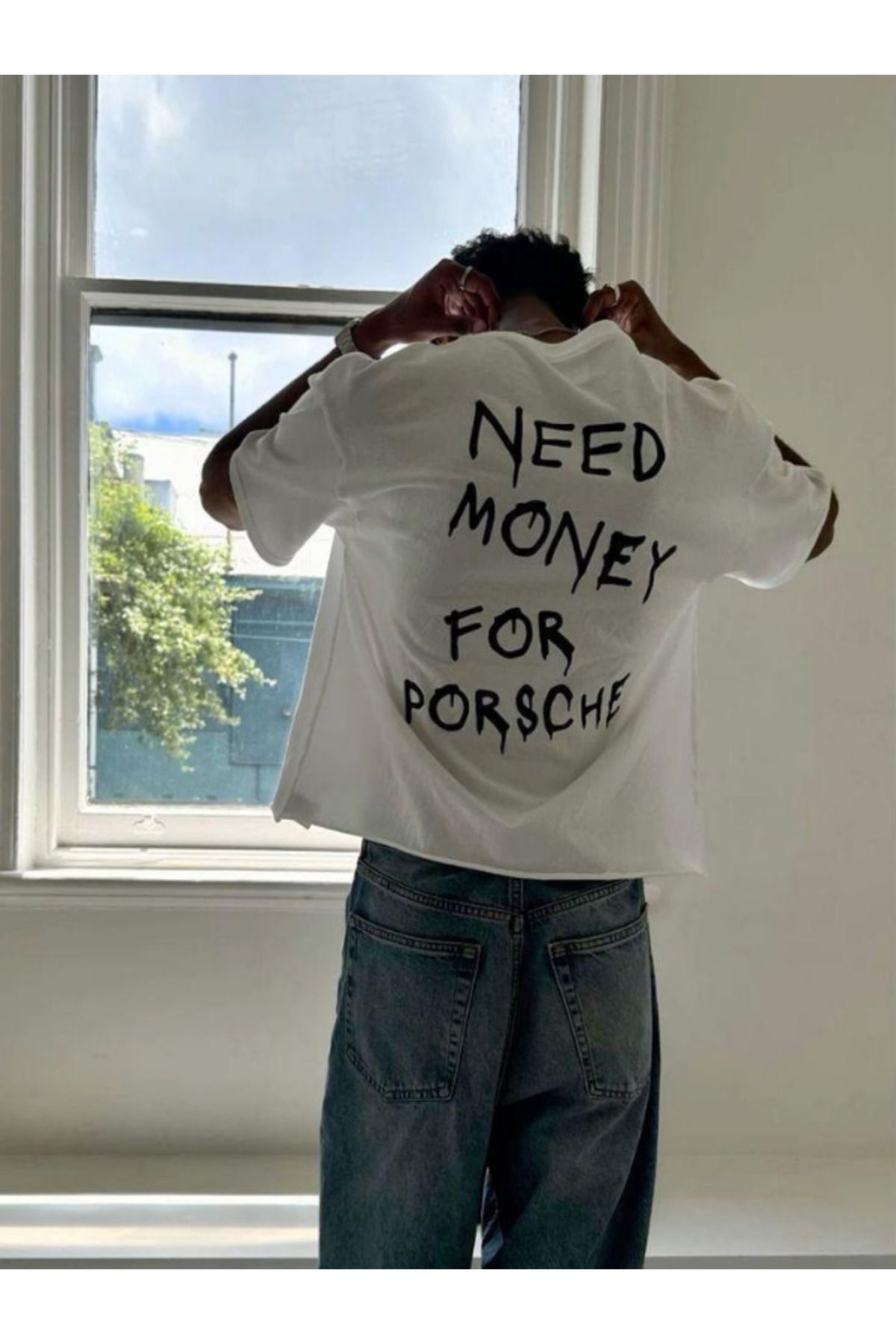 DEEFWEAR DREICH NEED MONEY FOR PORSCHE BASKILI BEYAZ TSHIRT