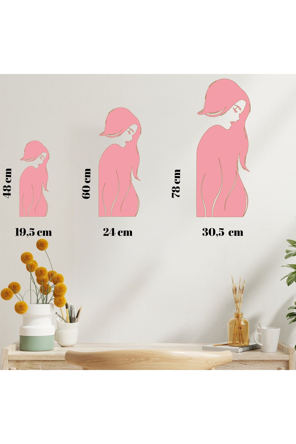 Grand Fine Art Tek Parça Renkli MDF Tablo Kadın