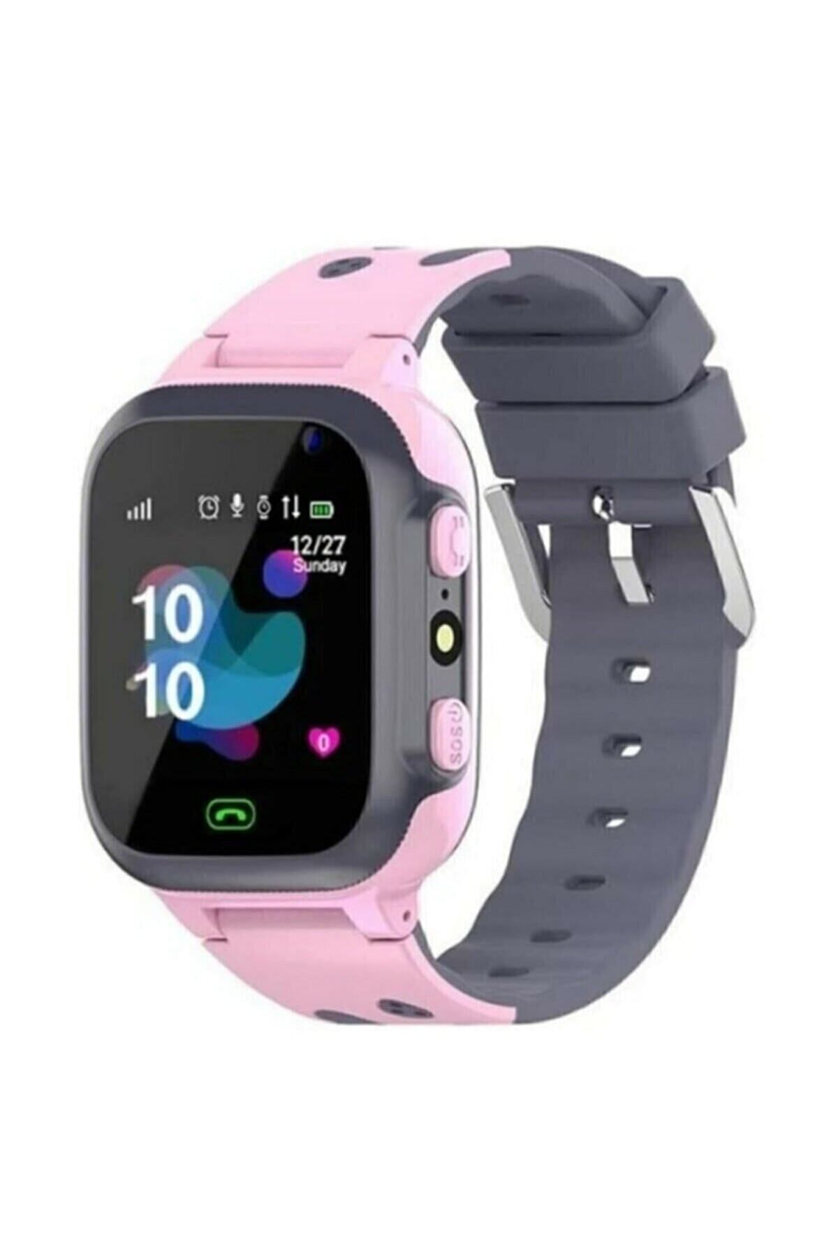 Çocuk Konum Takipli Sim Kart Girişli Lbs Ve Sos Özellikli Akıllı Saat - Pembe