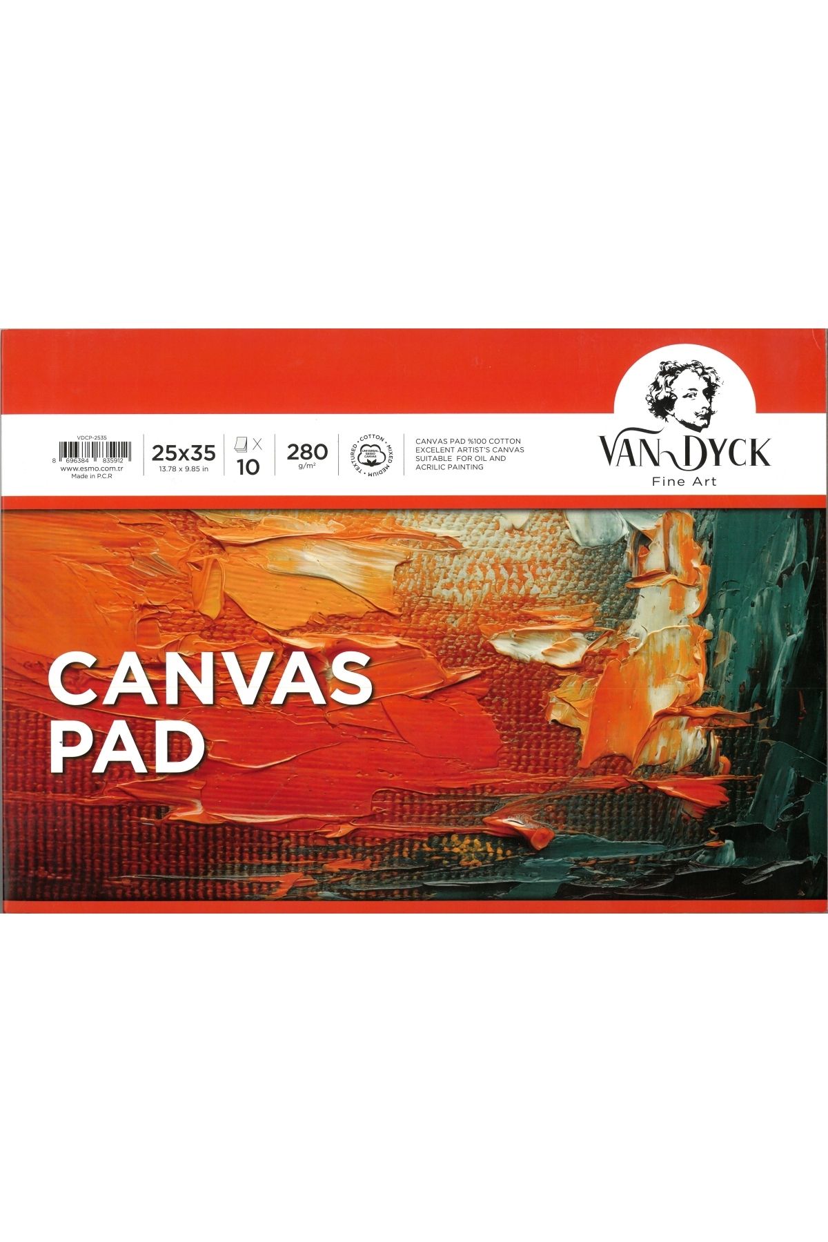 Van Dyck VDCP-2535 CANVAS PAD / TUVAL BEZİ 25X35 280 GR. 10 YP