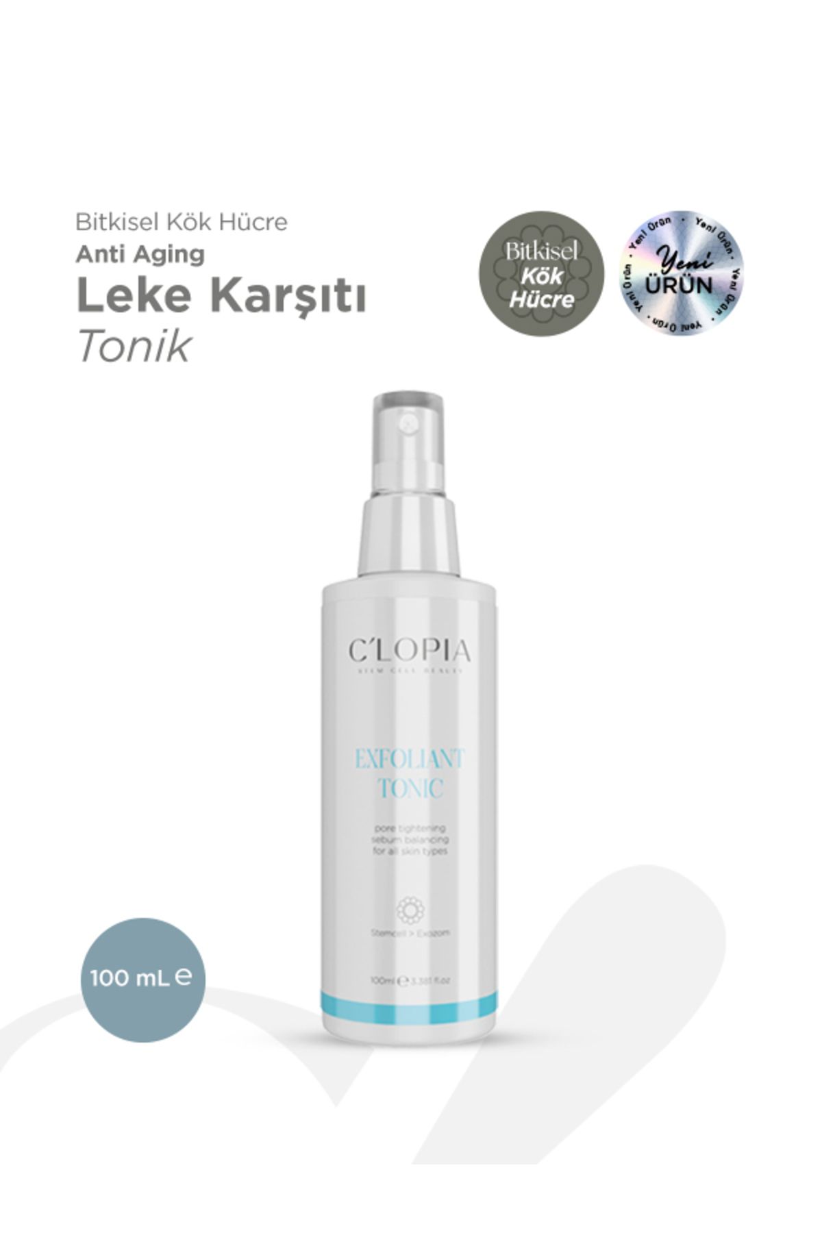 C'LOPIA BEAUTY Leke ve Yaşlanma Karşıtı Bitkisel Kök Hücre Tonik, Glikolik Asit, Salisilik Asit, Niacinamide