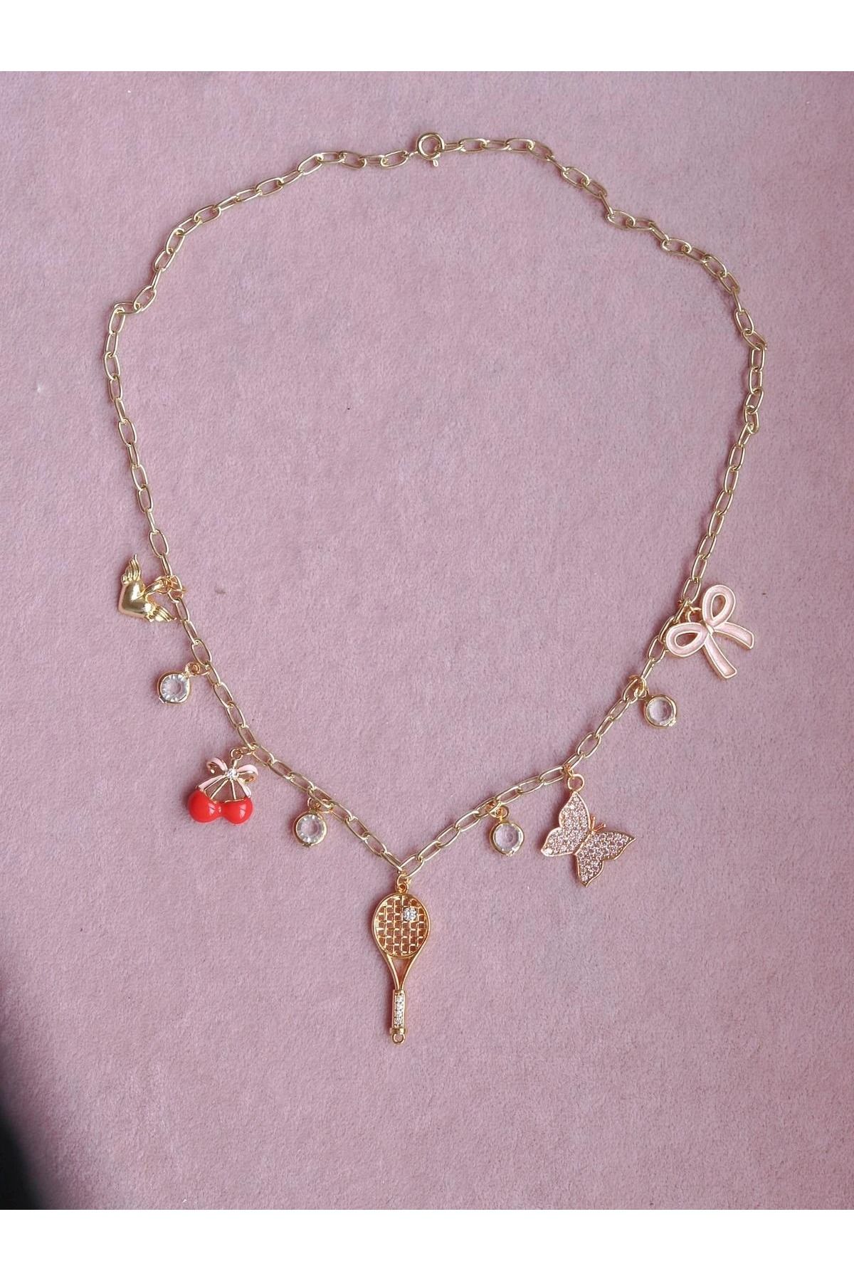 Reorah Collection Tennis Racket Charm Kolye Xuping Zincir