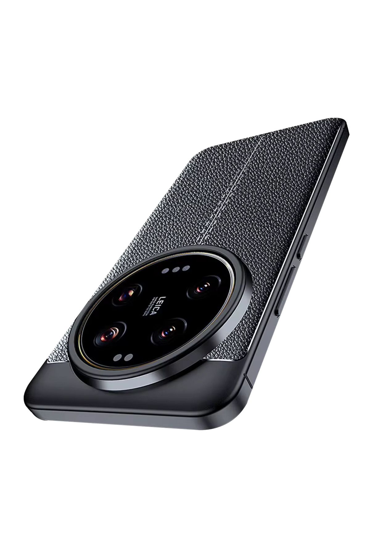 Microcase Xiaomi Mi 15 Ultra ile Uyumlu Leather Serisi Deri Efekt Silikon Kılıf - Siyah Al3337