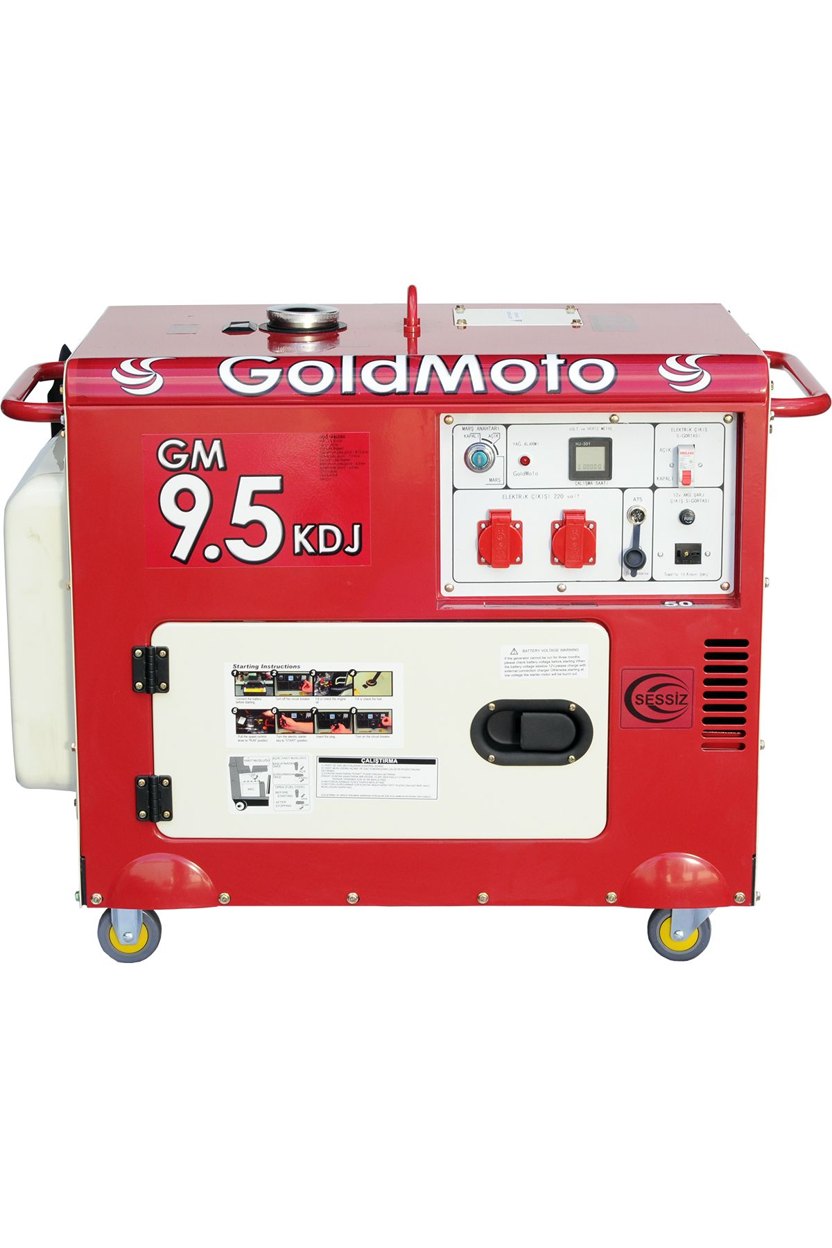 gold moto Pensa Jeneratör PM9.5KDJ Dizel Jeneratör 8.7Kva Monofaze Marşlı Kabinli