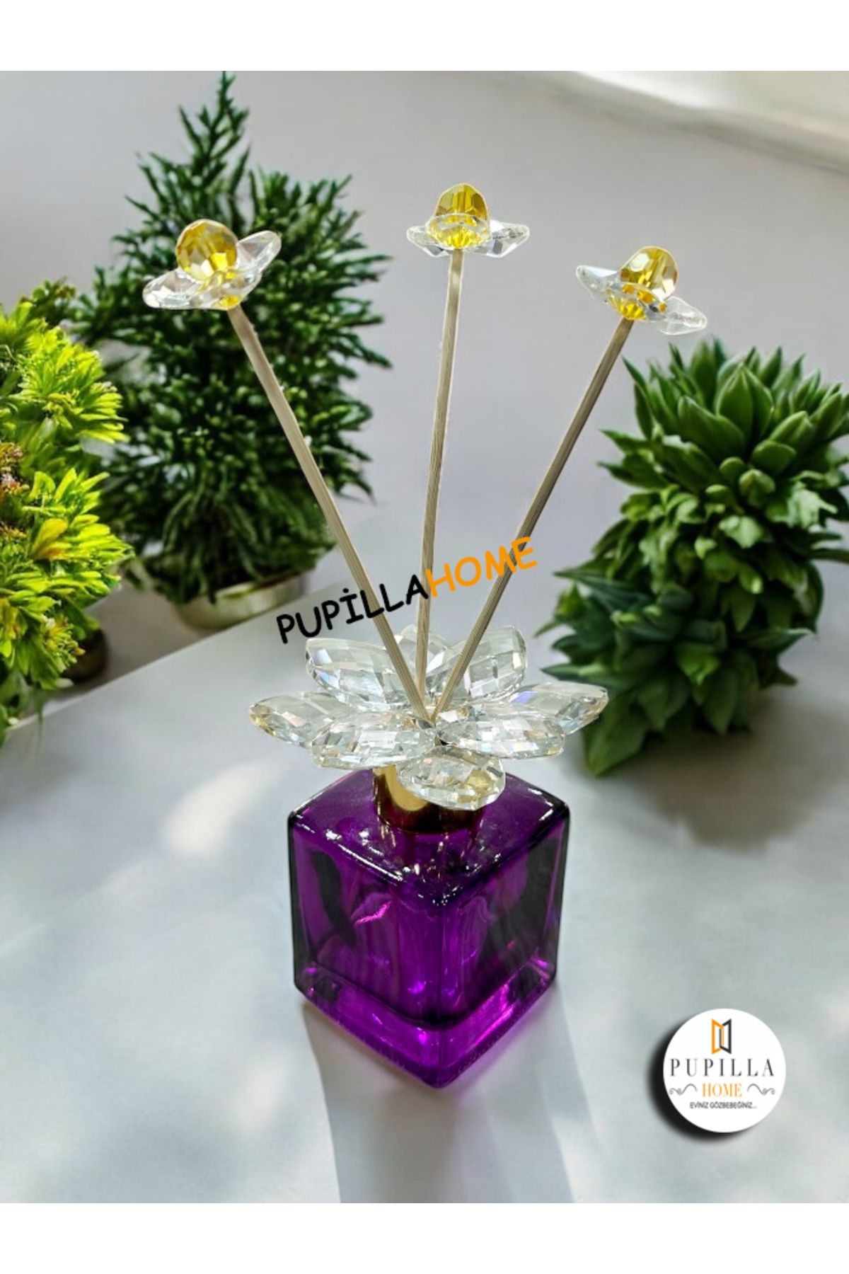 pupillahome Kristal Mor Koku Şişesi