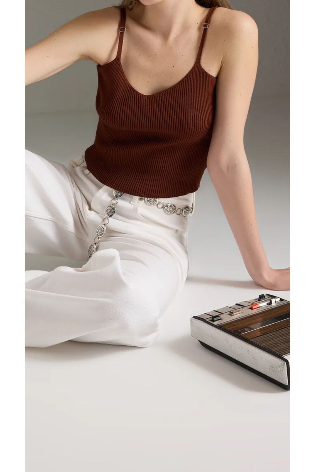Noi Belis Basic Crop Askılı Yazlık Bluz SS25BZ0008